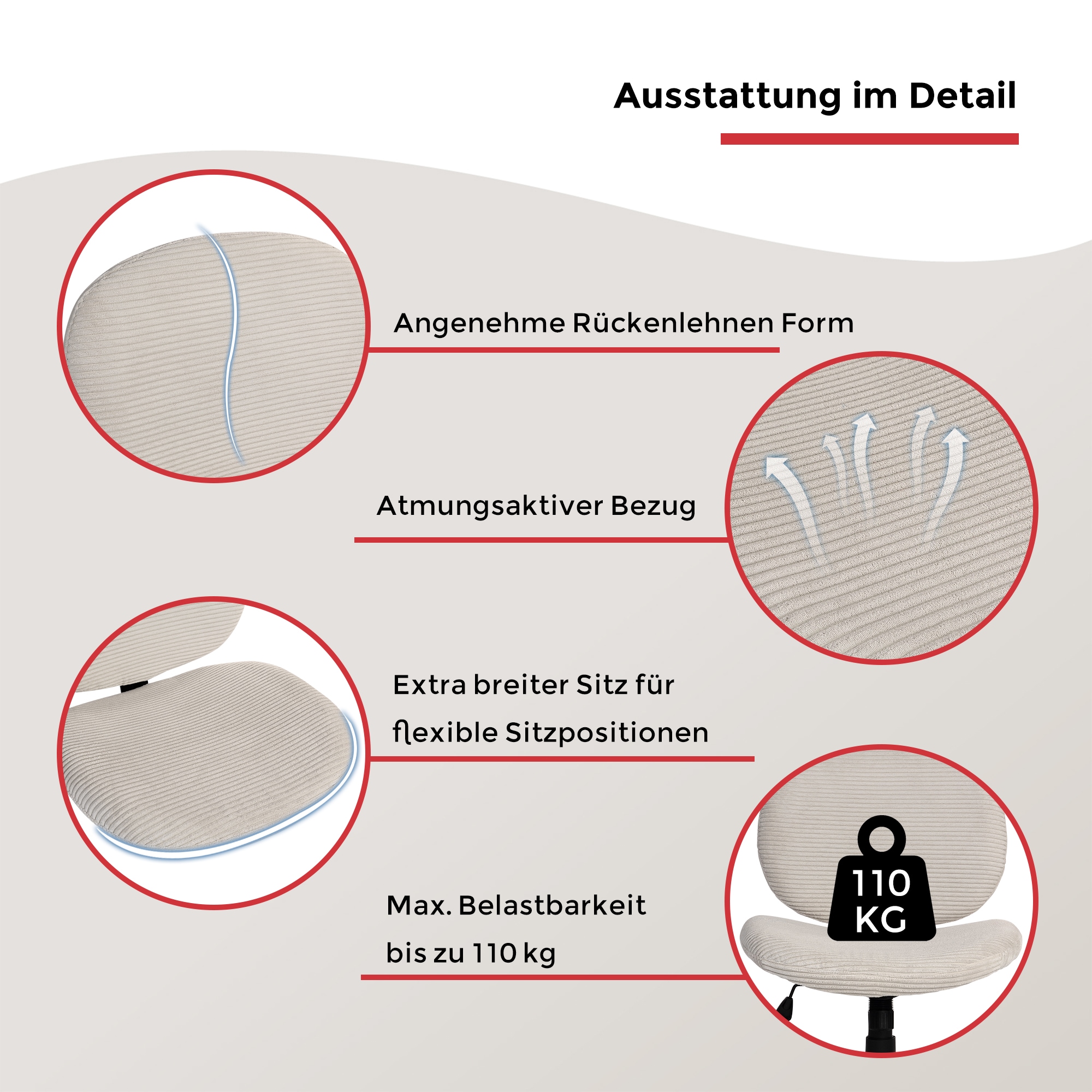 Duo Collection Drehstuhl »Tilo« () 1 Stk.Sitzhöhenverstellung, Wippmechanik, Sicherheitsdoppelrollen