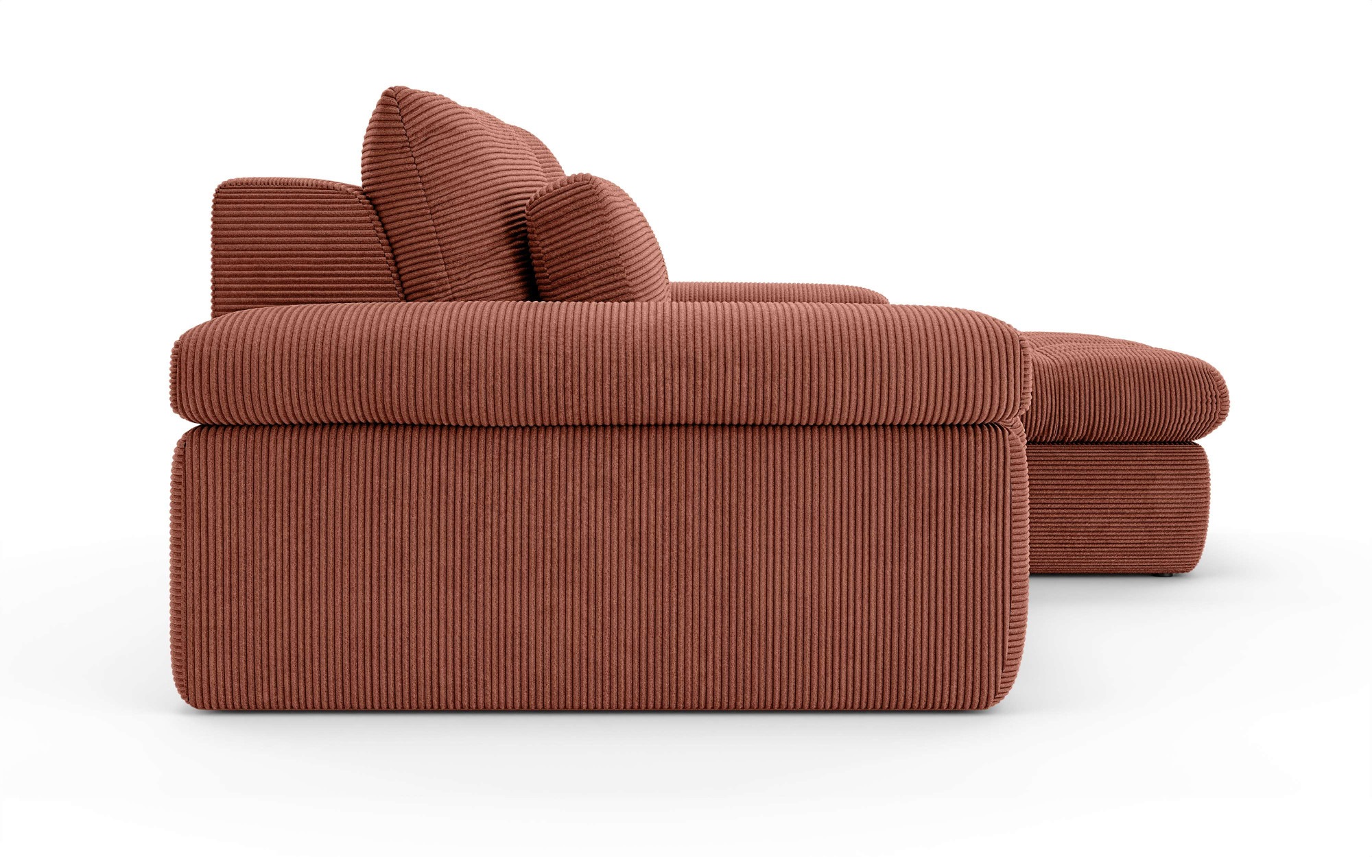Home affaire Ecksofa »ALVERIE mit Recamiere, moderne Steppung, Maße: B/T/H 274/203/106 cm« L-Form mit Wellenunterfederung, mit 4 Rückenkissen, pflegeleicht Stoff