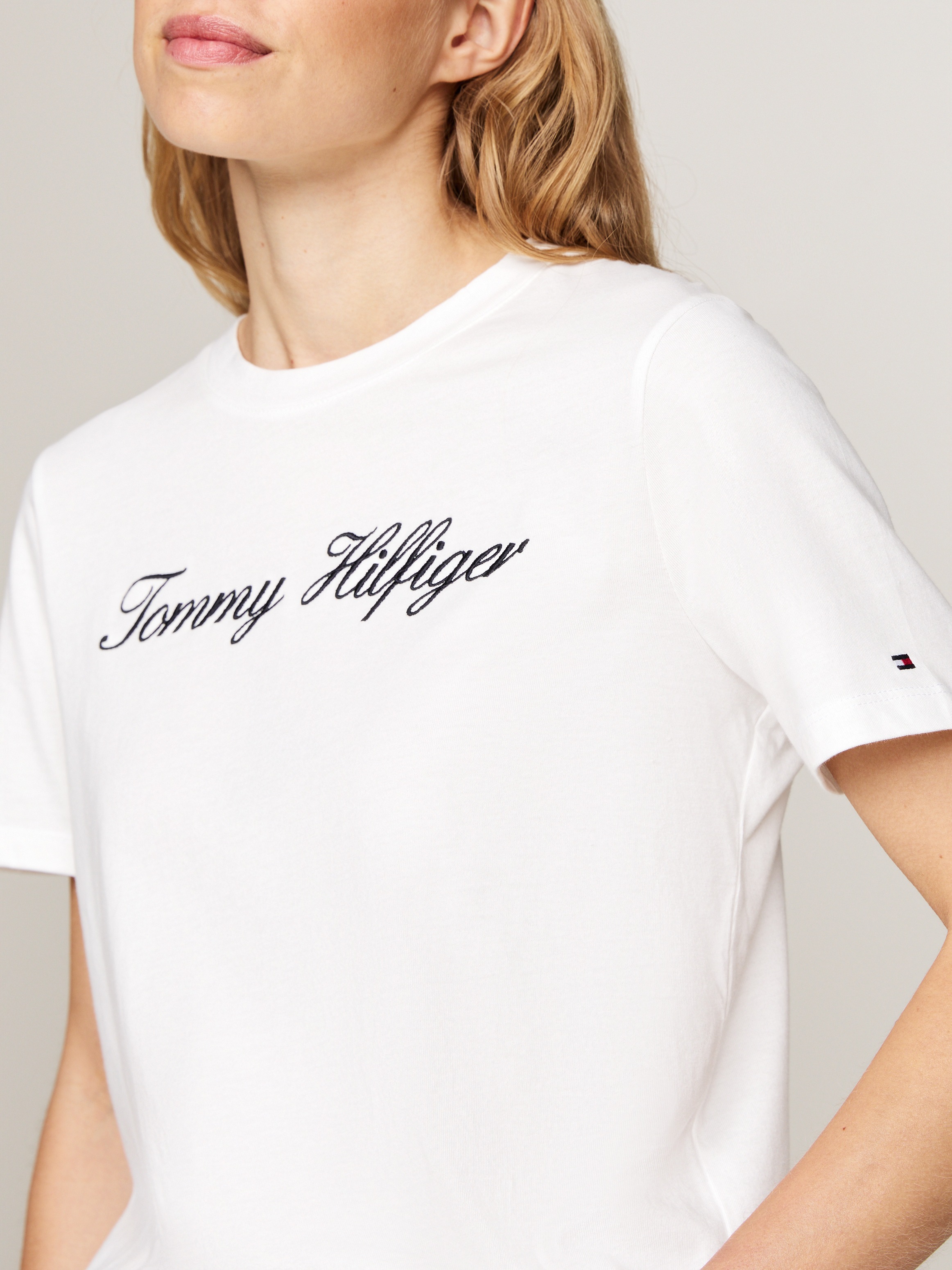 Tommy Hilfiger T-Shirt "NOS SCRIPT REGULAR C-NK SS", Mit Rundhals und kontr günstig online kaufen