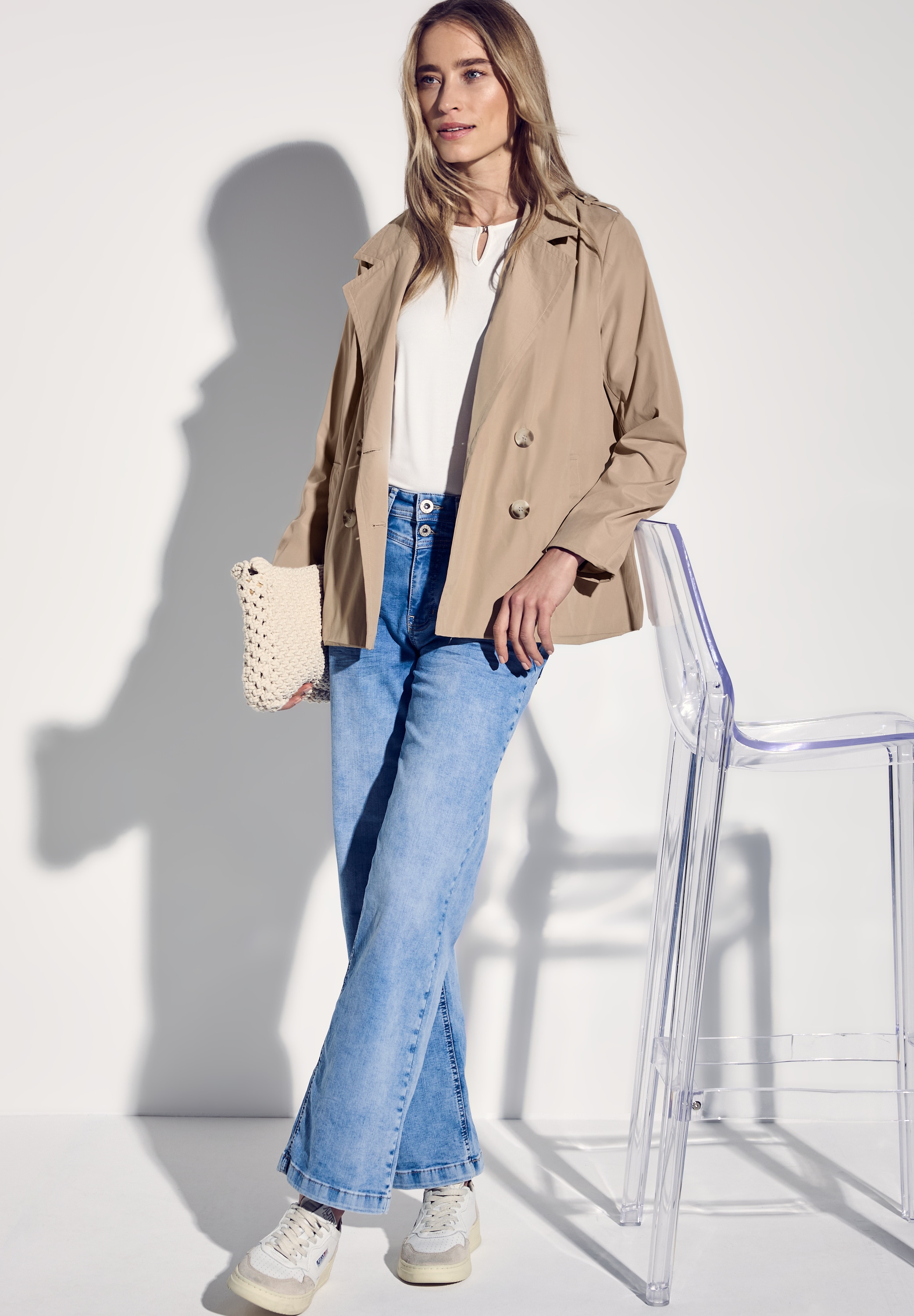 STREET ONE Trenchcoat, doppelreihig und mit Reverskragen