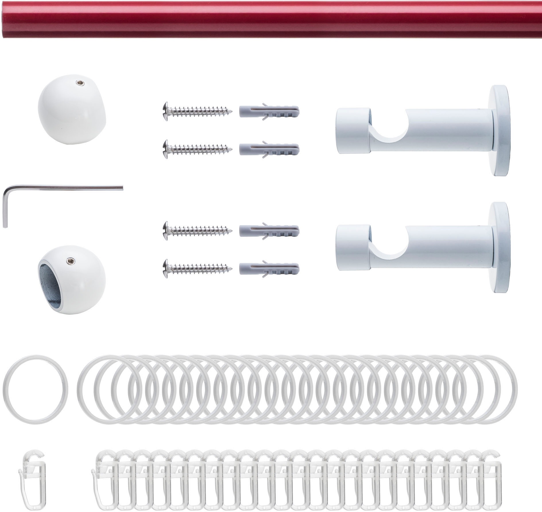 Liedeco Gardinenstange "Fertigstilgarnitur 20 mm Power Celebration Kugel" Ø günstig online kaufen