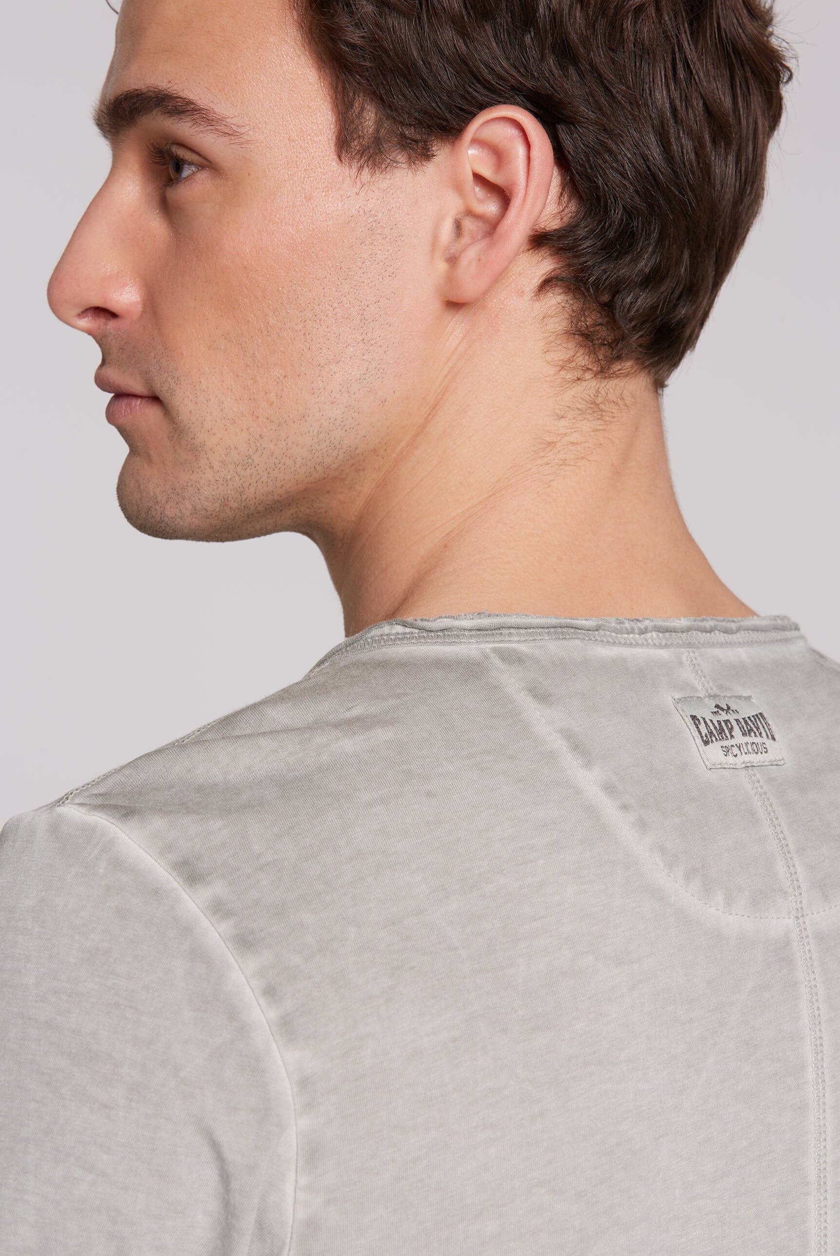 CAMP DAVID Henleyshirt, mit Used-Kanten