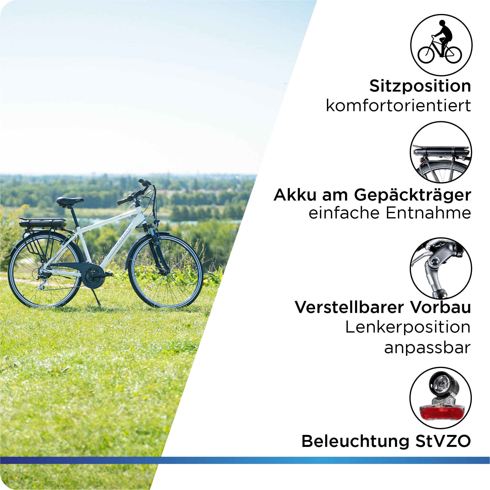 Zündapp E-Bike »Z802 Herren«, 21 Gang, Shimano, Altus RD-M310, Heckmotor 250 W, Pedelec, Elektrofahrrad für Herren
