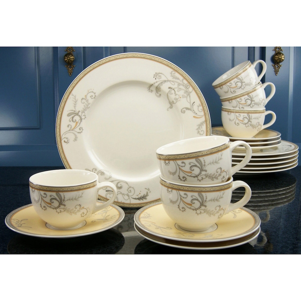 CreaTable Kaffeeservice »Geschirr-Set Villa Medici«, (Set, 18 tlg., Kaffeegeschirr für 6 Personen)