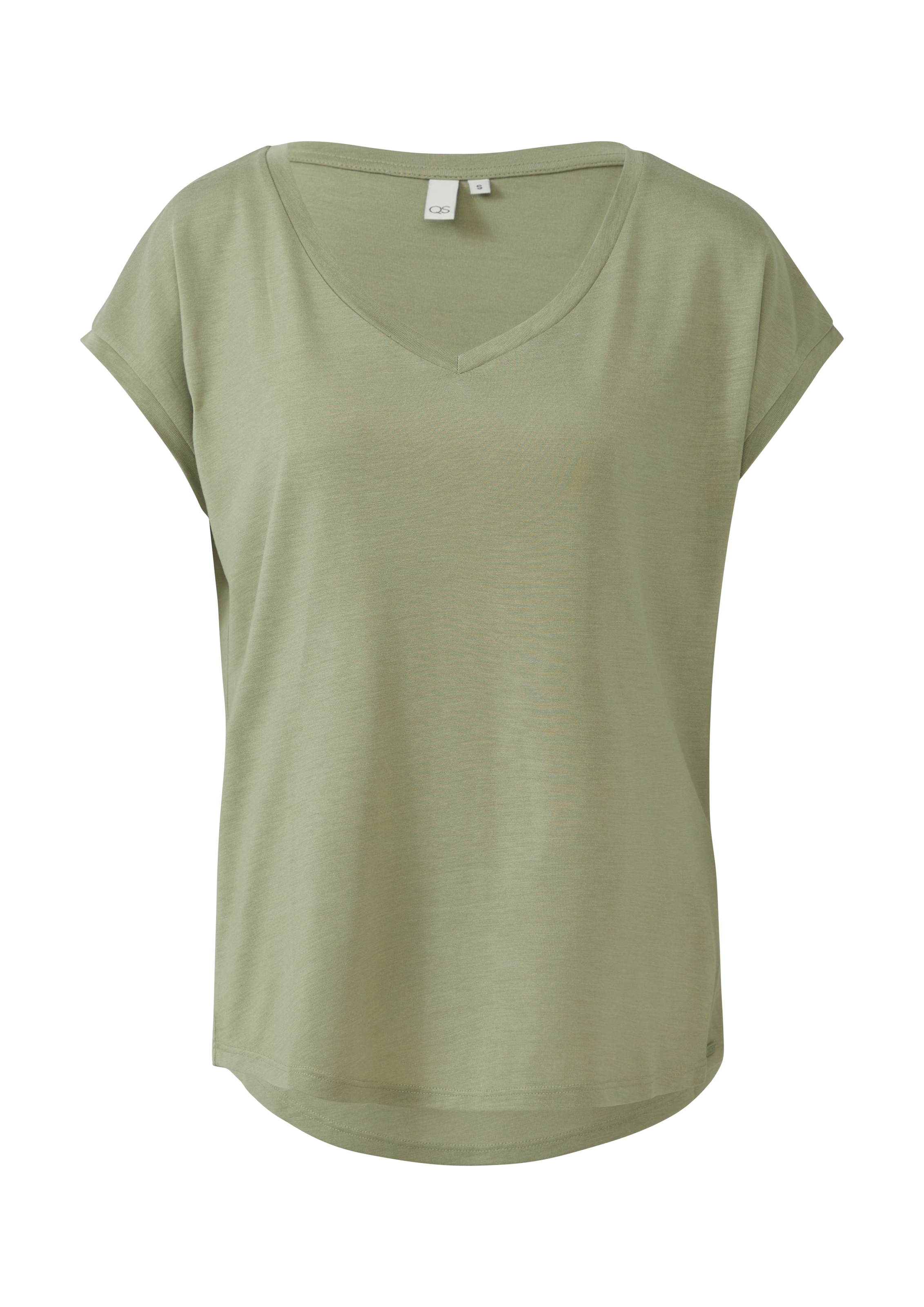 QS T-Shirt, mit V-Ausschnitt