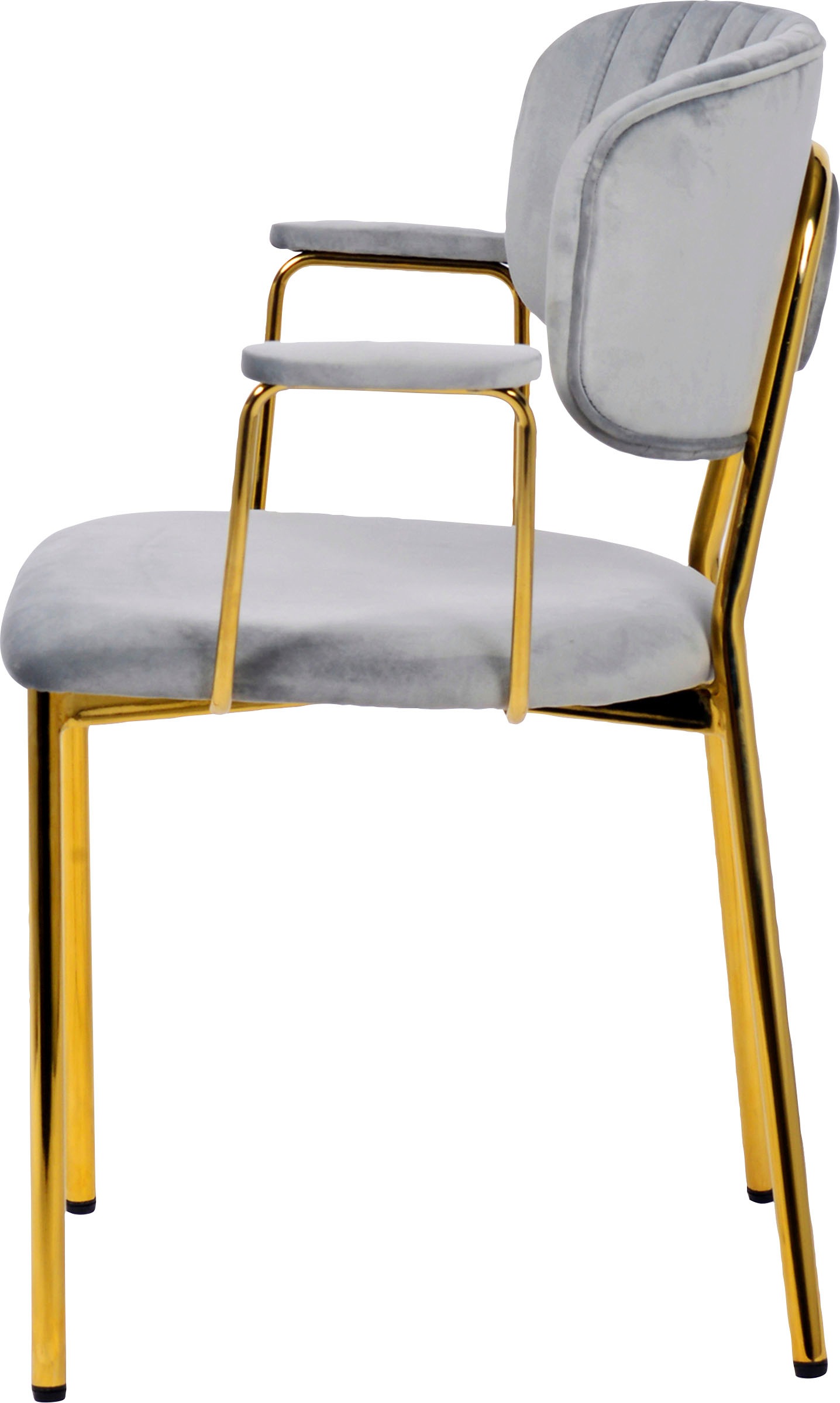 Kayoom 4-Fußstuhl »Stuhl Kian 225 2er-Set, Gestell aus Edelstahl, Rückenpolster« (Set) 2 Stk.samtweicher Bezug Rückenpolster ist ein Hingucker