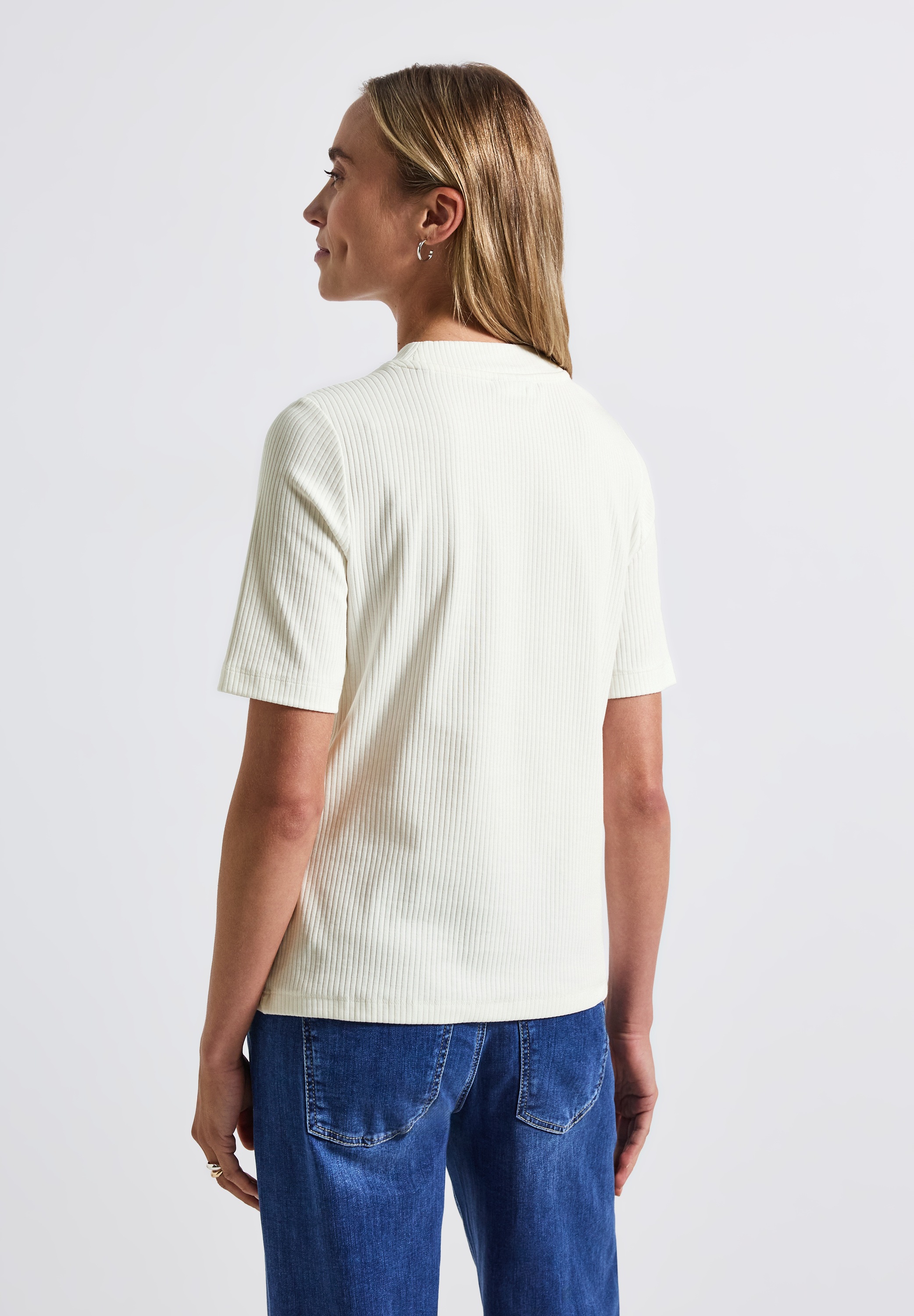 STREET ONE T-Shirt, aus Baumwolle mit Stretchante