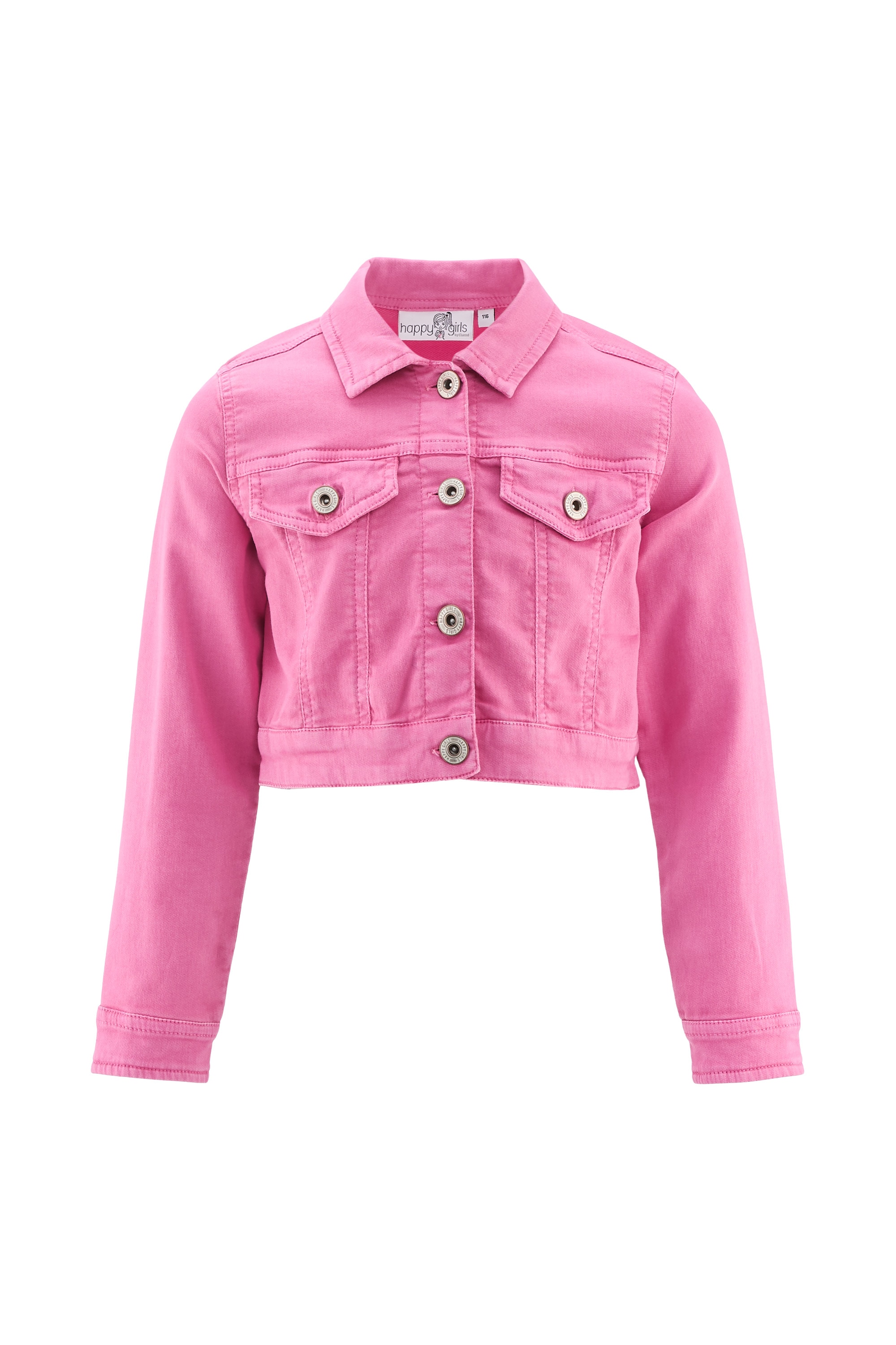 HAPPY GIRLS Mädchen Jeansjacke, pink, Gr. 176, unifarben, Web, Obermaterial: 98% Baumwolle, 2% Elasthan, Jacken, in kurzer Form