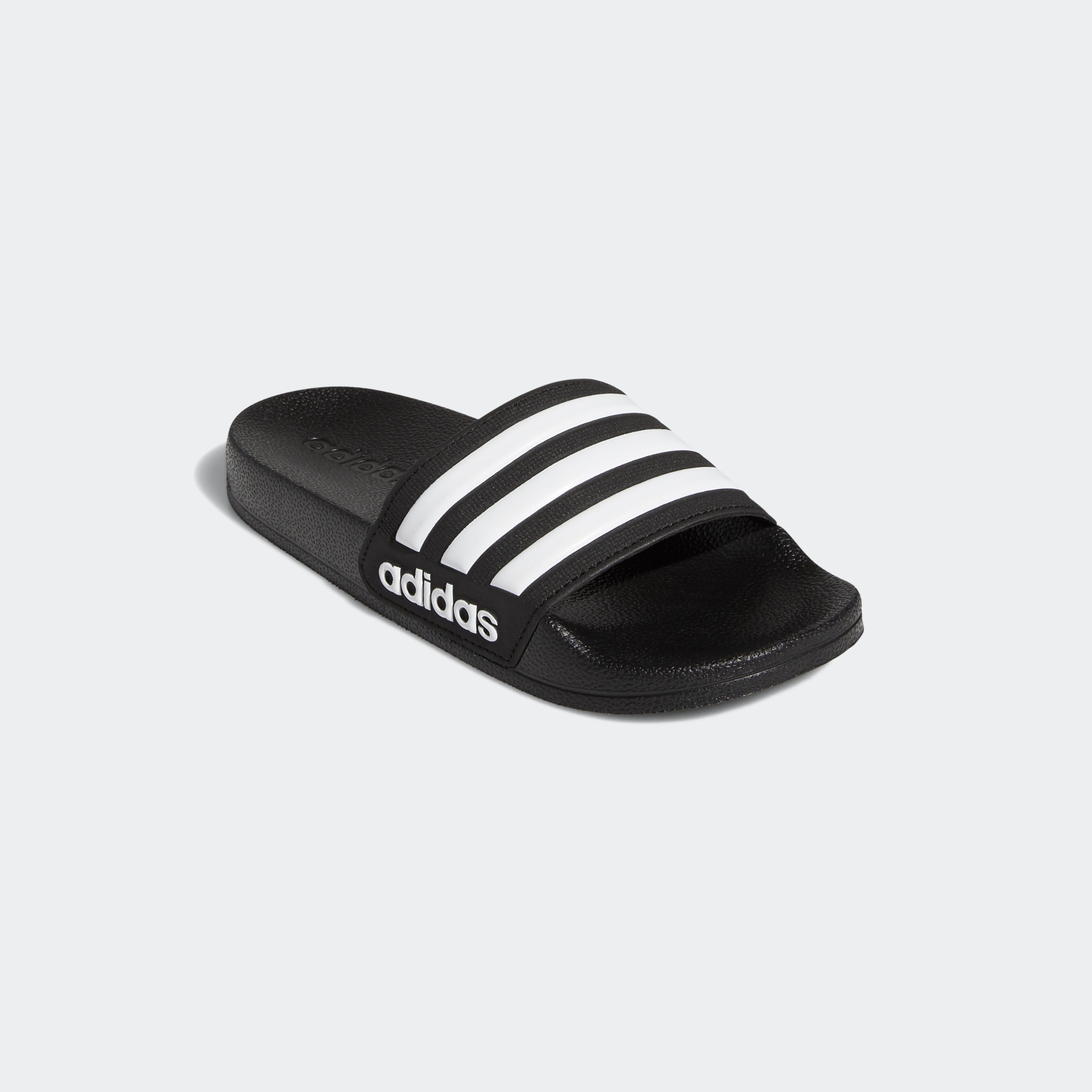 Badesandale ADIDAS SPORTSWEAR "SHOWER ADILETTE", Mädchen, Gr. 32, schwarz-weiß (core schwarz, ftwr weiß, core schwarz), Synthetik, Schuhe, Badelatschen für Kinder und Jugendliche