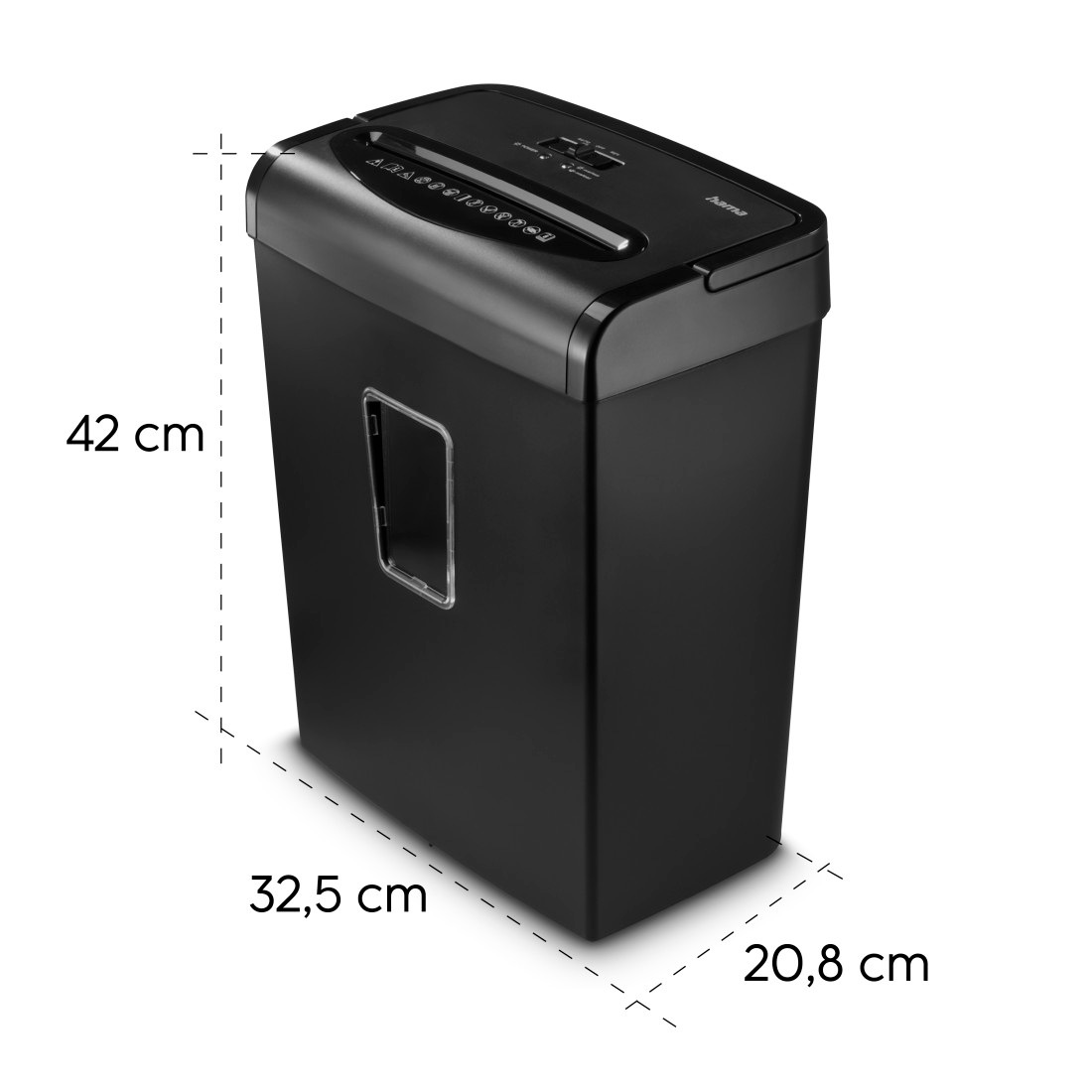 Hama Aktenvernichter »Aktenvernichter Mikroschnitt (Papier + Plastik, Korb, 8 Blatt, P5)«, Mit Papierkorb, 2 x 12 mm Mini-Schnitzel, Automatik, Rücklauf