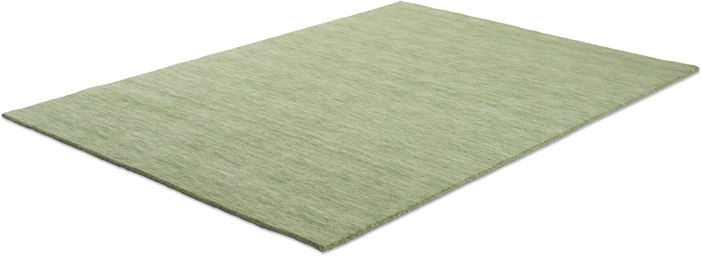 Wollteppich THEKO "Holi", grün (hellgrün), B:250cm H:13mm L:350cm, Schurwolle, Teppiche, Uni-Farben, leicht meliert, reine Wolle, handgewebt mit Knüpfoptik 2