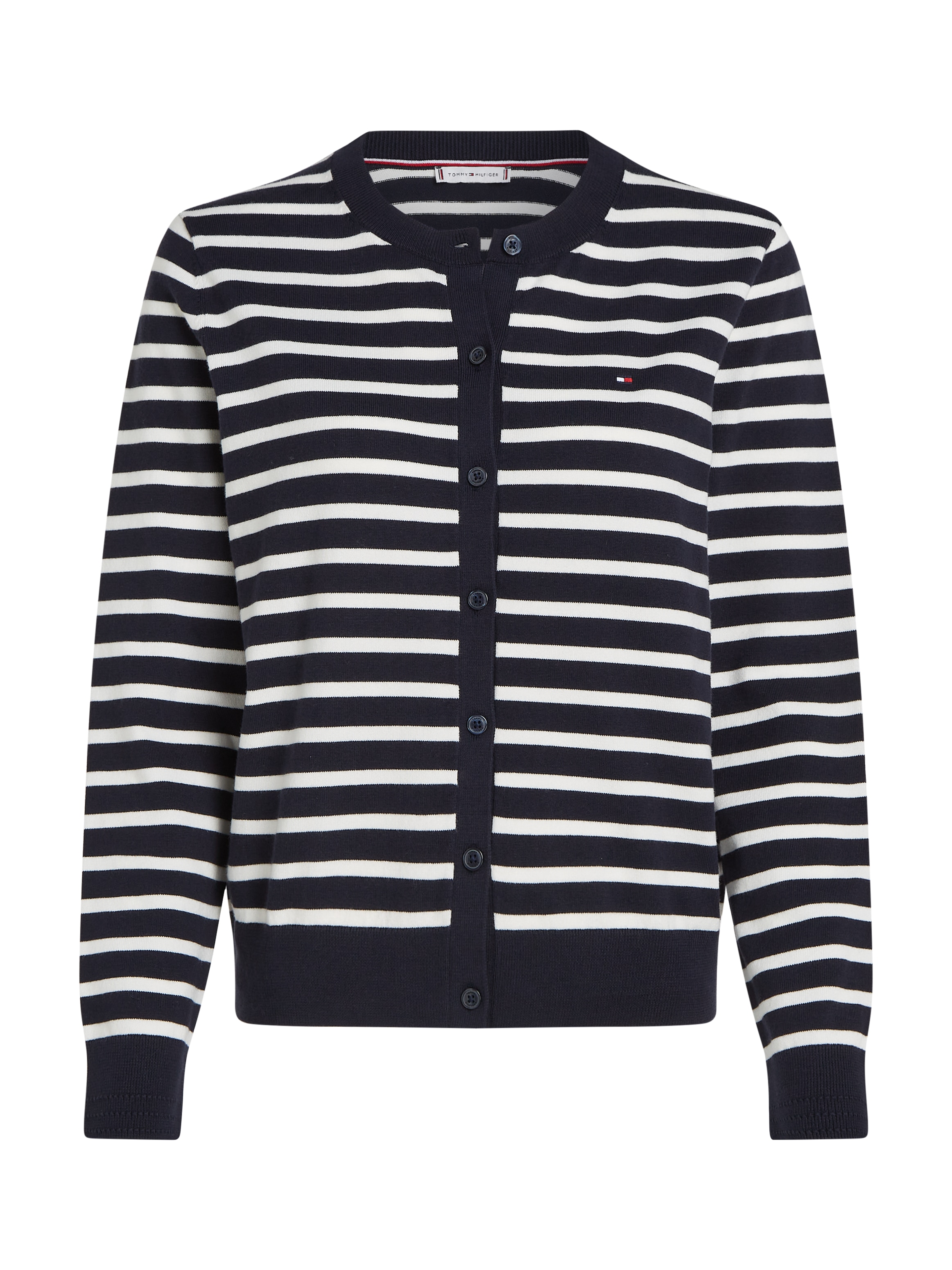 Tommy Hilfiger Strickjacke »CO JERSEY STITCH CARDIGAN«, mit Tommy Hilfiger Flagge