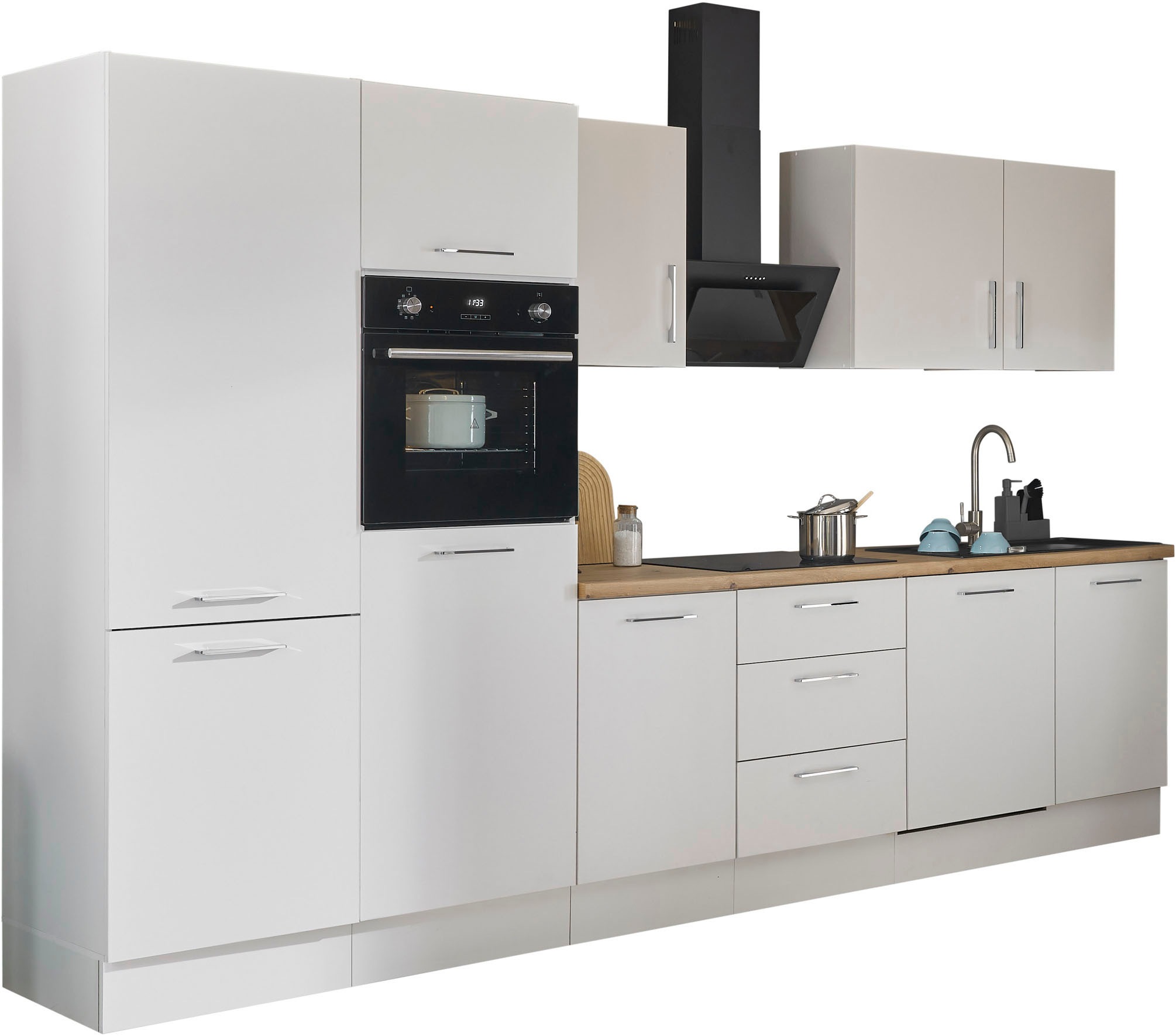 BASIC by Balculina Küchenzeile »Turin«, Breite 340 cm, wahlweise mit E-Geräten