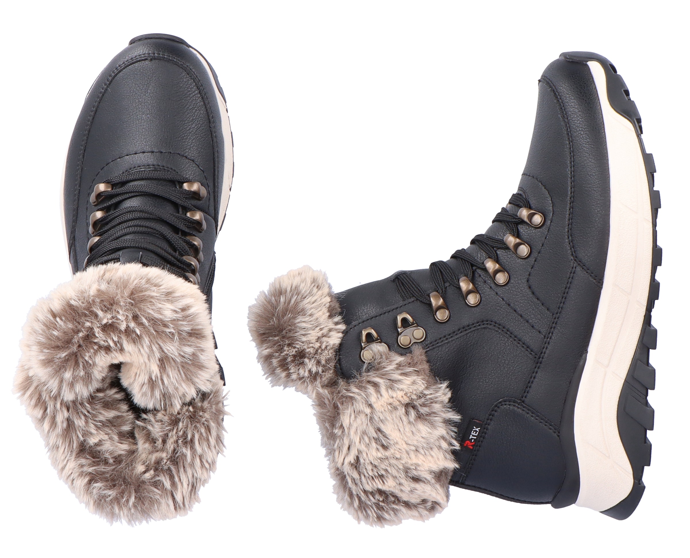 Rieker EVOLUTION Winterboots, Hightop Sneaker, Schnürboots, Winterschuh mit Lammwollfutter