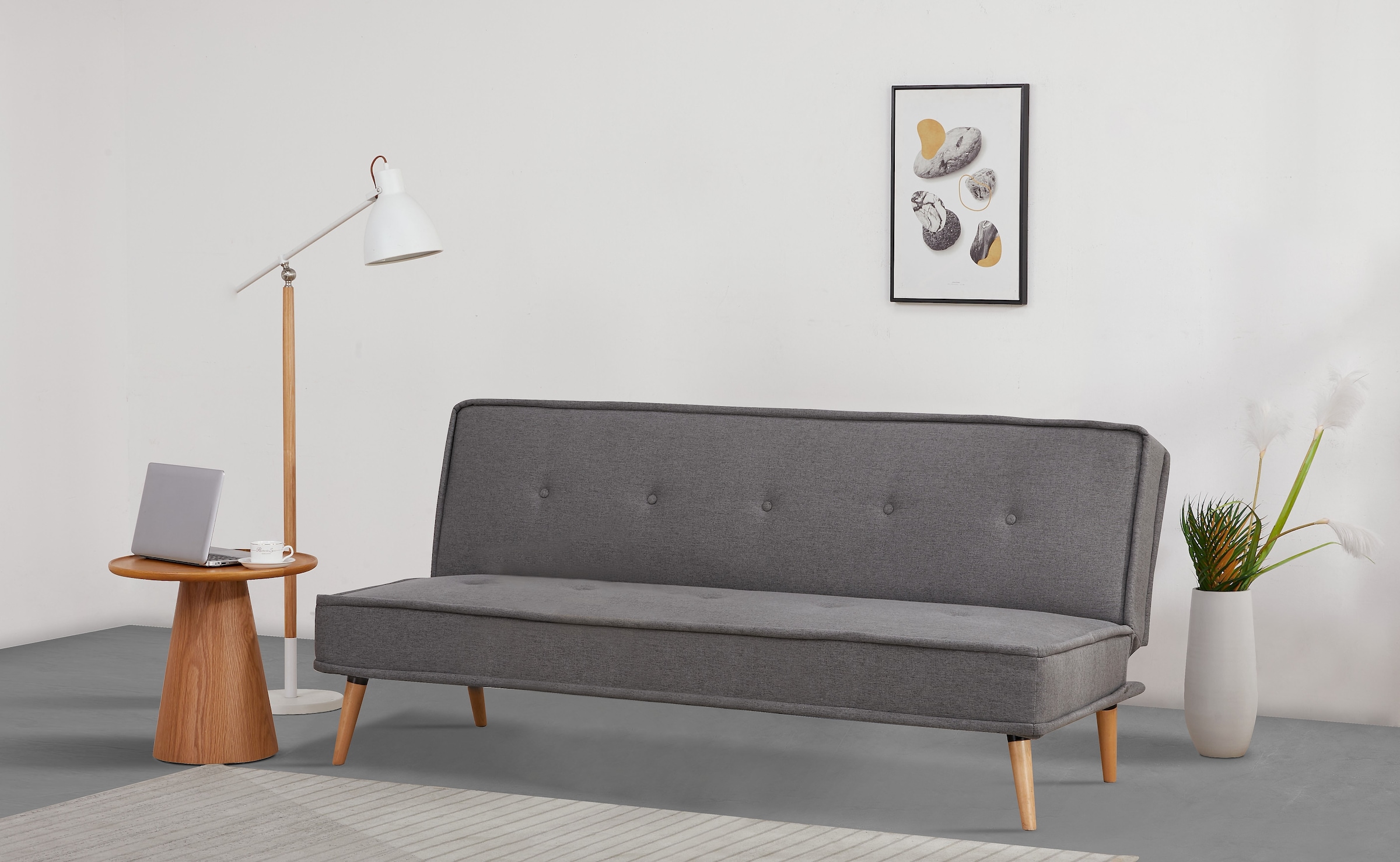 INOSIGN Schlafsofa »ARBON,183cm, klappbarer 3-Sitzer mit verstellbarer Rückenlehne und«, Bettfunktion, Webstoff und Kunstleder
