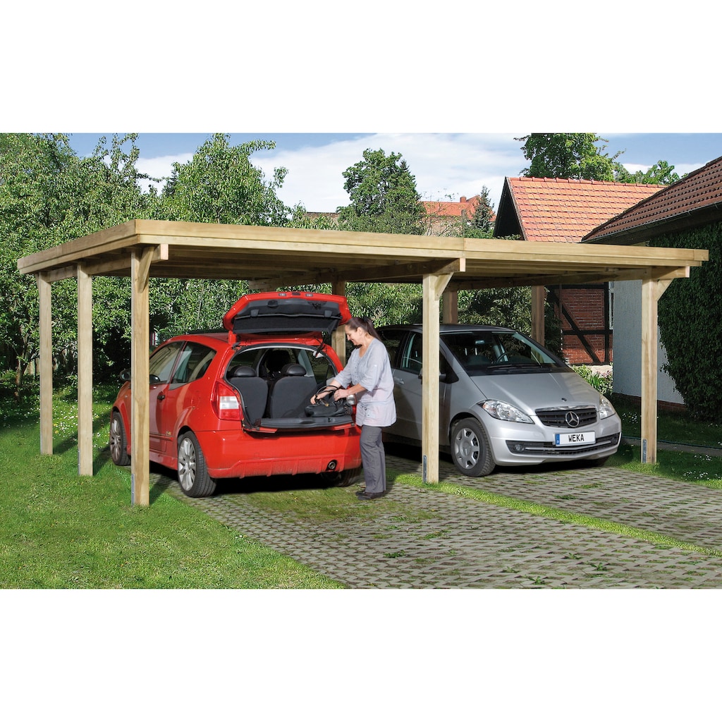 weka Doppelcarport »Optima 1«, Holz, 270 cm, braun