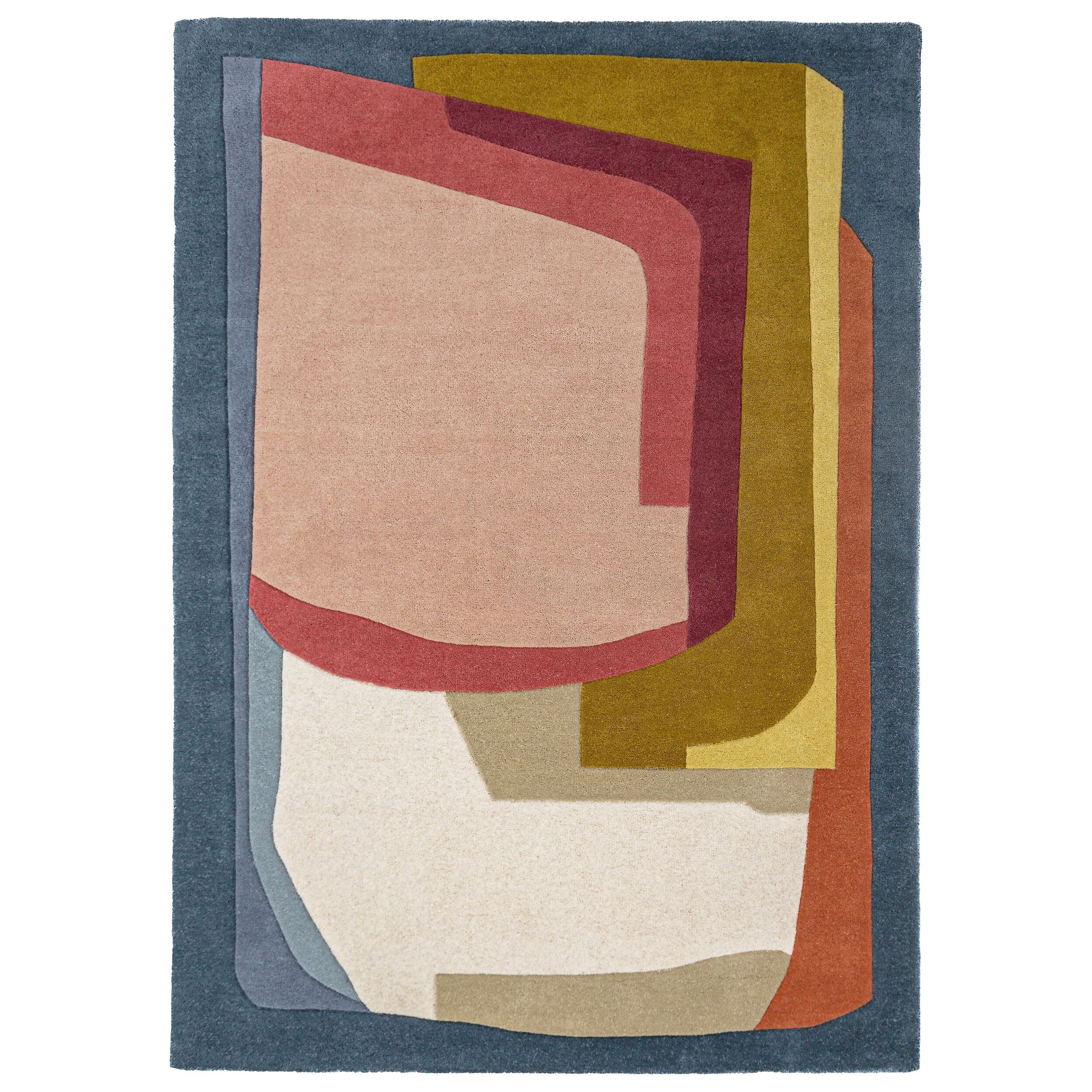FLAIR RUGS Wollteppich »ELWIN« rechteckig 8 mm Höhe aus 100% Wolle, Abstraktes Design mit Kunstcharakter