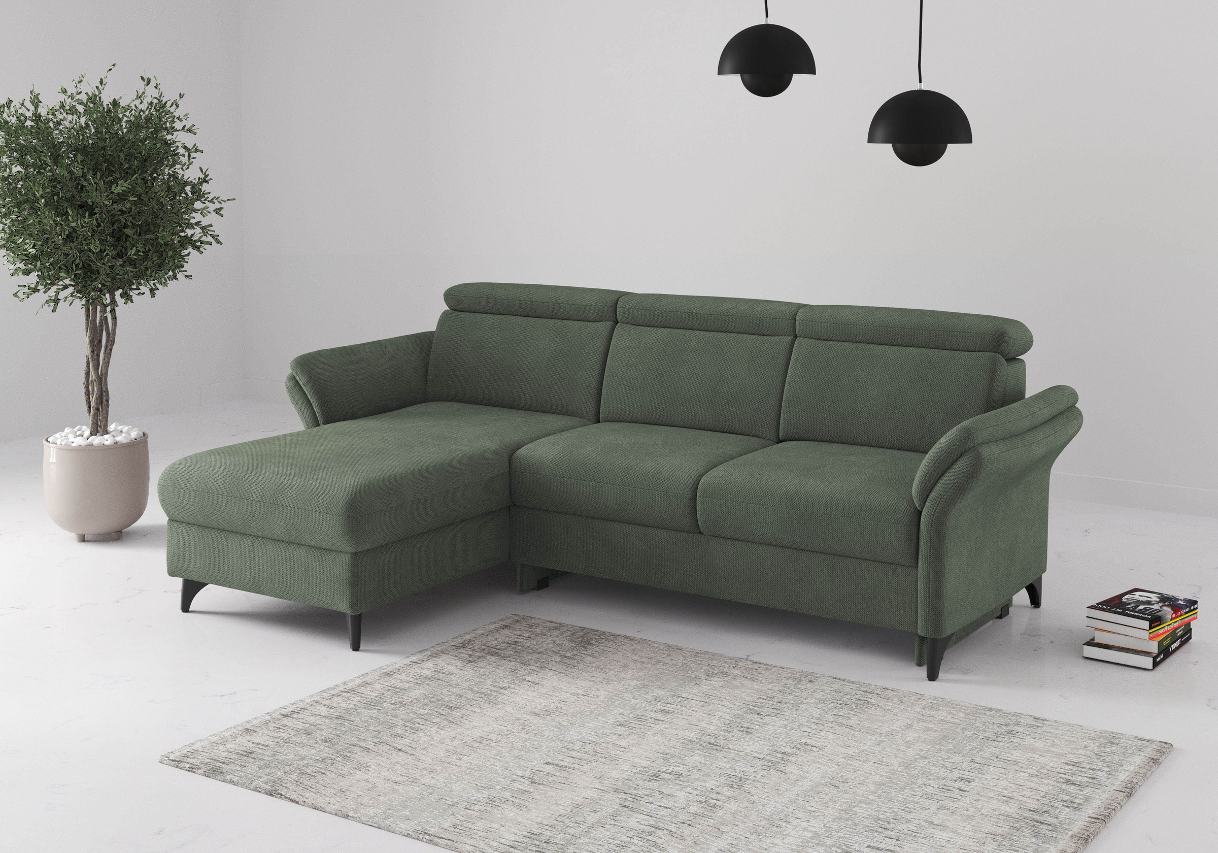 sit&more Ecksofa "Glendale, L-Form" inkl. Kopfteilverstellung, wahlweise mit Vorziehsitz und Bettkasten