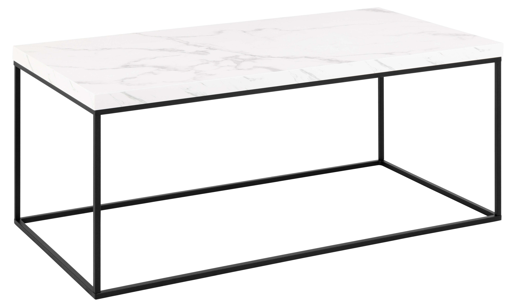 ACTONA GROUP Couchtisch »Barossa Wohnzimmertisch, Sofatisch, Kaffeetisch,«, rechteckig, Steinoptik, schwarze Stahlbeine, Breite 110 cm