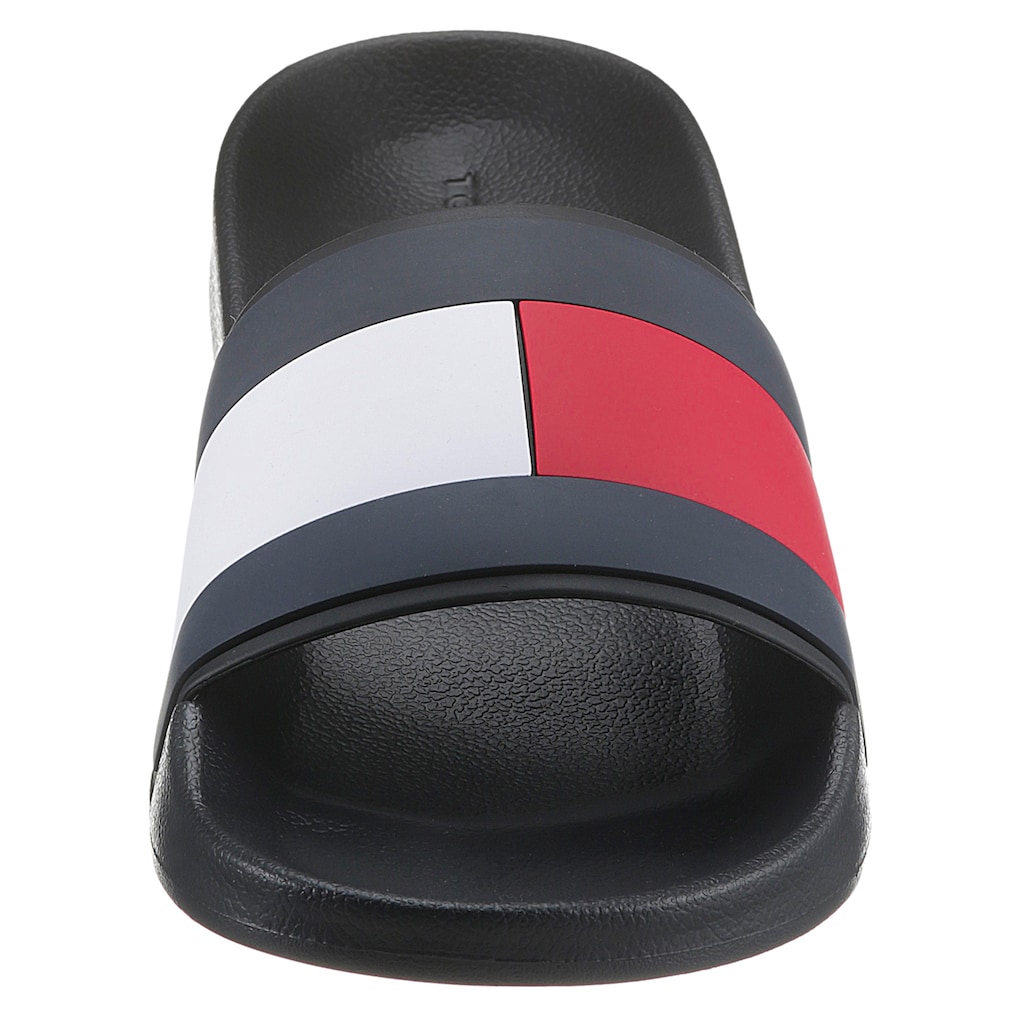 Tommy Hilfiger Badepantolette »RUBBER TH FLAG POOL SLIDE«, Sommerschuh, Poolslides, Schlappen, für Bad und Strand