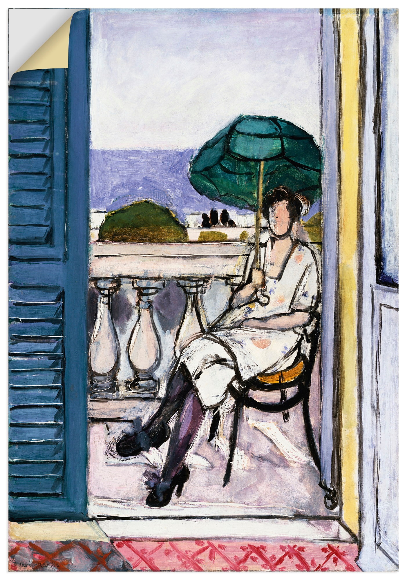 Wandbild ARTLAND "Frau auf einem Balkon. 1919-20", farbe bild(er): farbig, B:90cm H:130cm, Bilder, als Alubild, Leinwandbild, Poster, Wandaufkleber in verschied. Größen