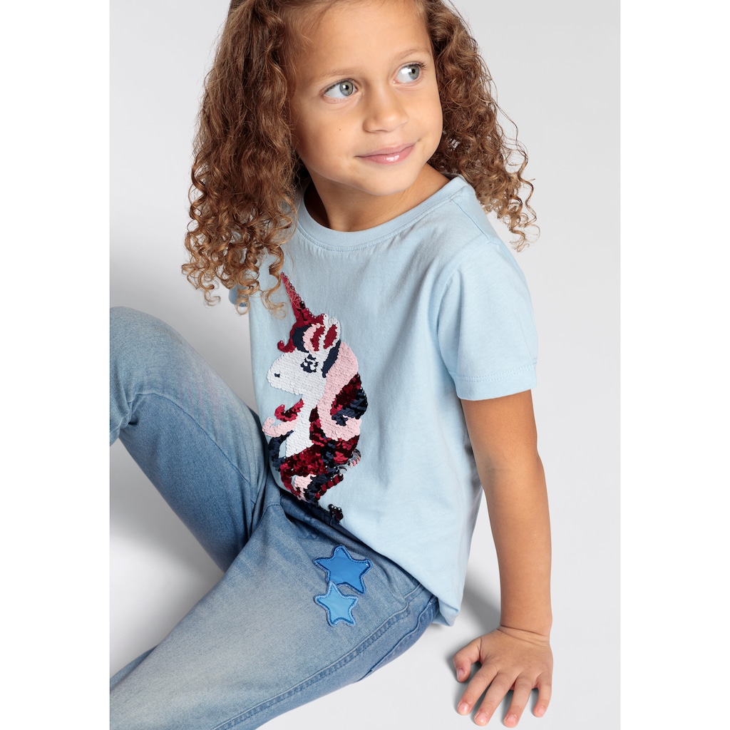 KIDSWORLD Jeansjeggings »für kleine Mädchen«, mit Sternapplikation