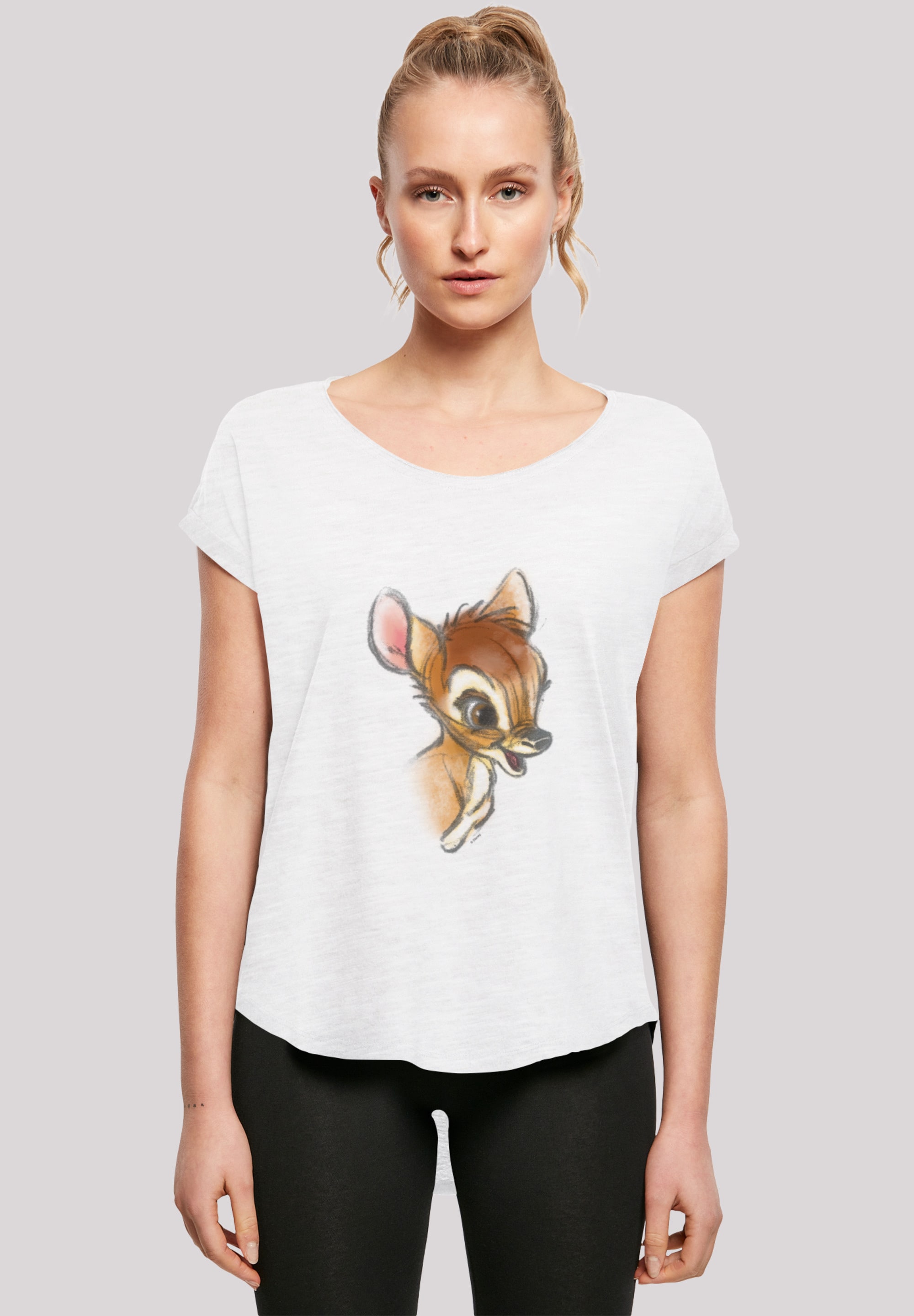 F4NT4STIC T-Shirt »Disney Bambi Zeichnung«, Damen,Premium Merch,Lang,Longshirt,Bedruckt