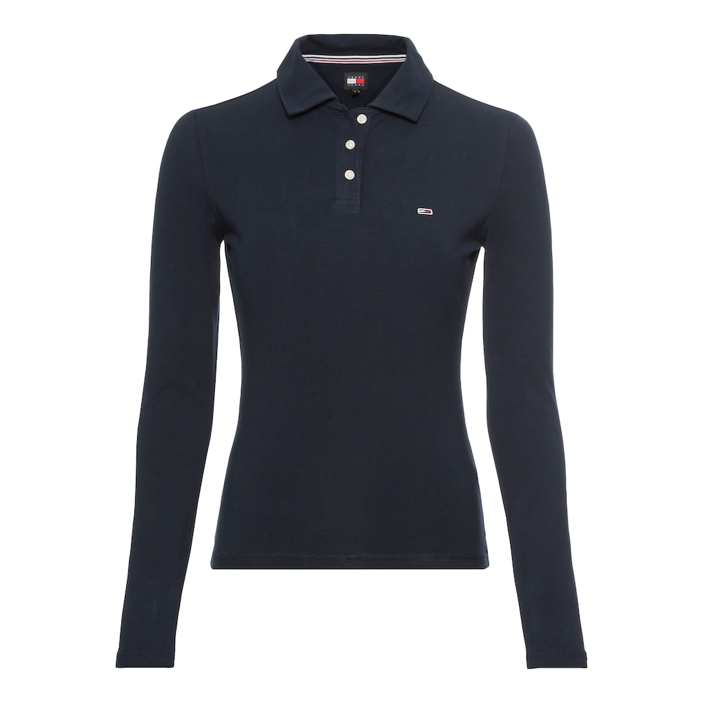 Tommy Jeans Poloshirt »TJW SLIM ESSENTIAL POLO LS«, mit Tommy Jeans Logo-Flag auf der Brust