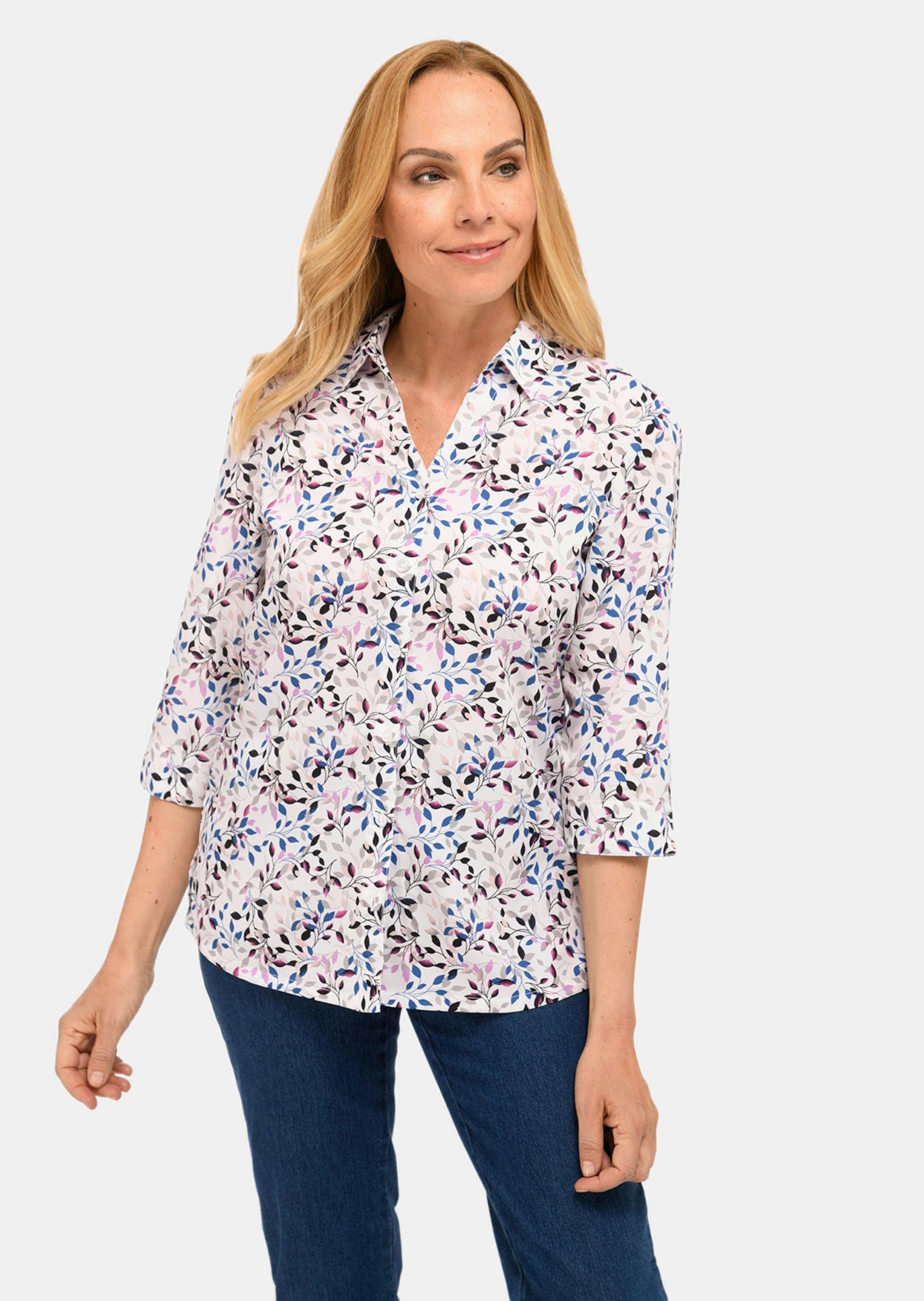 GOLDNER Druckbluse »Druckbluse Wunderschöne Bluse mit floralem Druck«