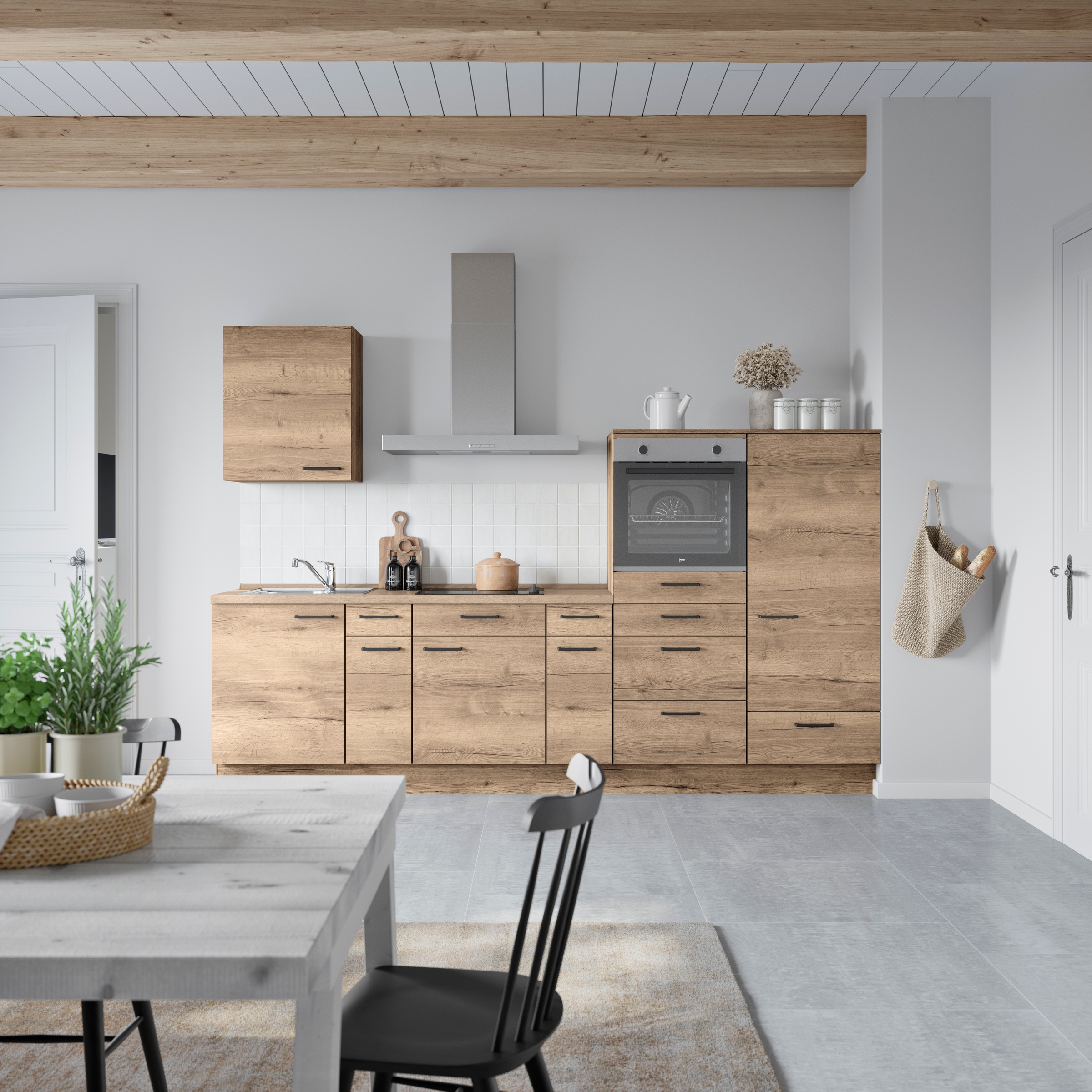 nobilia® Küchenzeile »"Structura I"«, vormontiert, Ausrichtung wählbar, Breite 300 cm, wahlw. mit E-Geräten