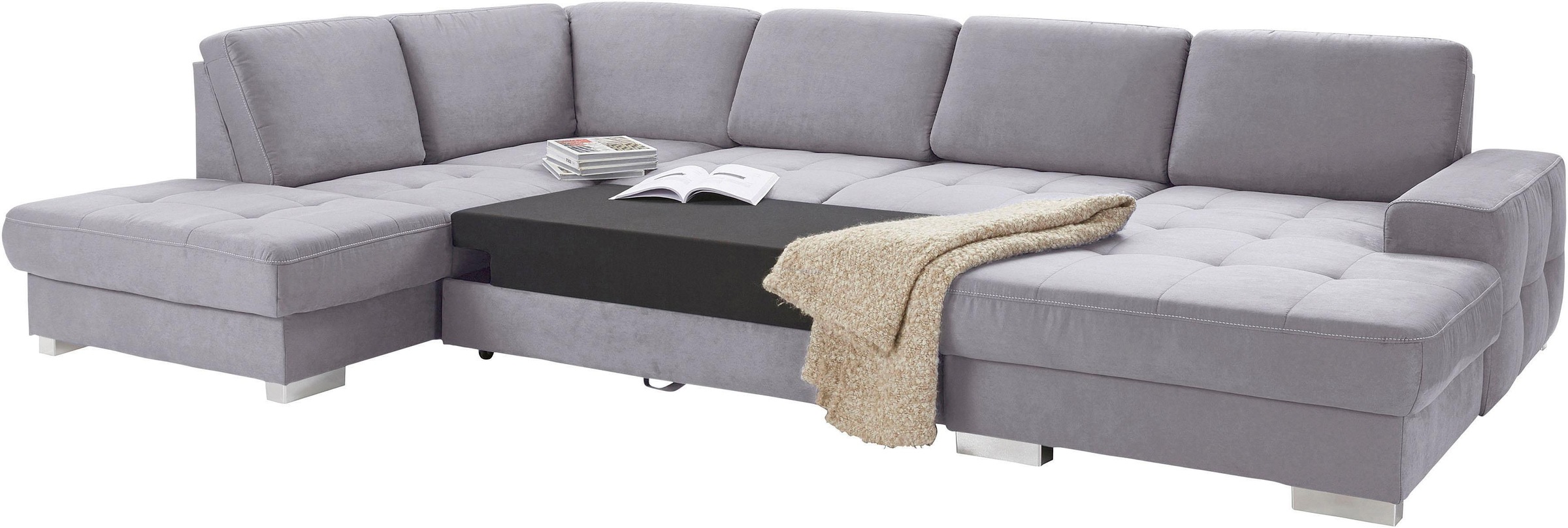 sit&more Wohnlandschaft »Santorini U-Form«, mit Federkern und Sitztiefenverstellung, wahlweise mit Bettfunktion
