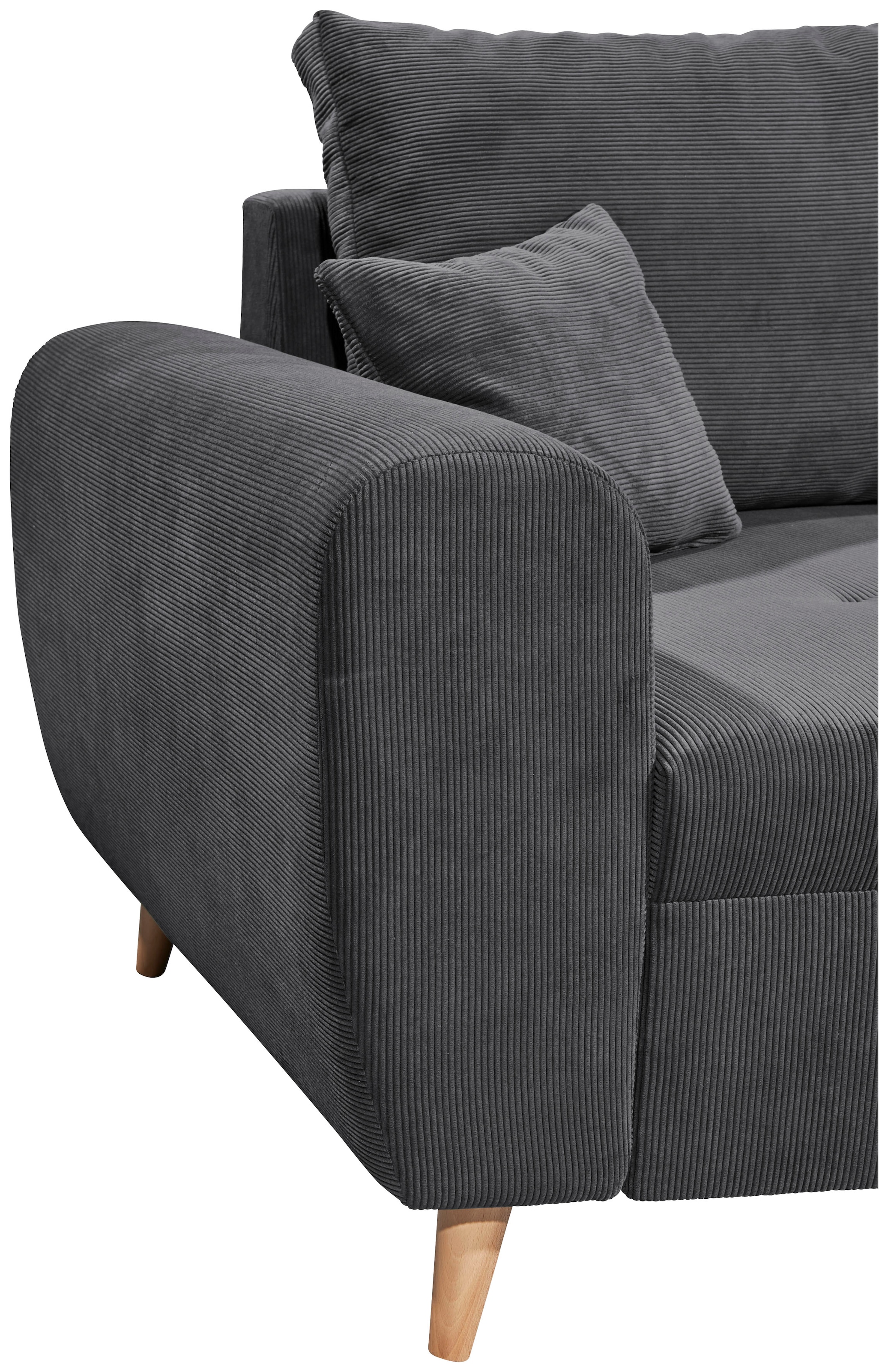 ED EXCITING DESIGN Ecksofa »Calanda L-Form«, mit Hocker, frei im Raum stellbar, Rücken- und Zierkissen