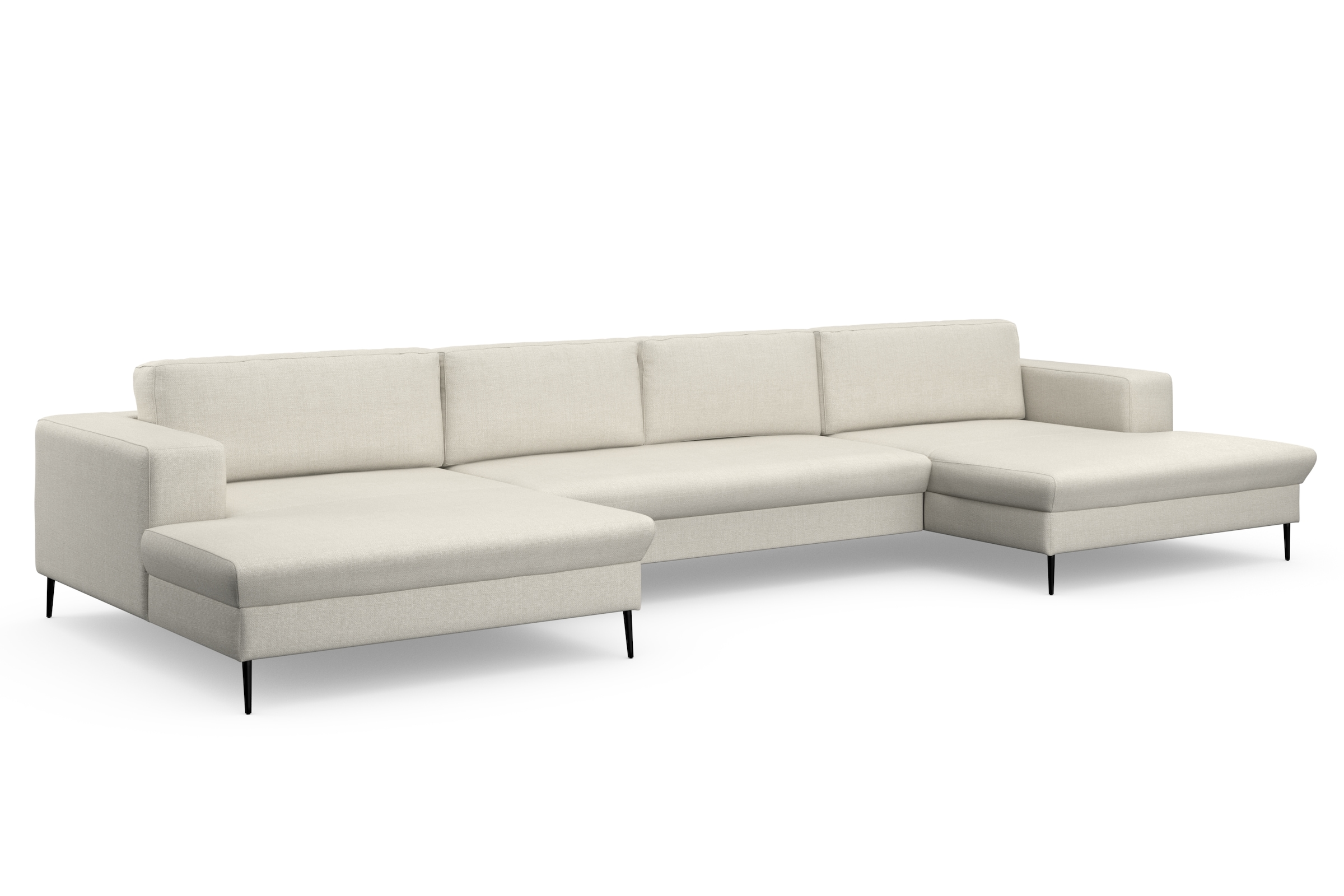 DOMO collection Wohnlandschaft »Modica U-Form«, XXL, in moderner Optik mit, 2 großzügigen Recamieren, auch in Cord