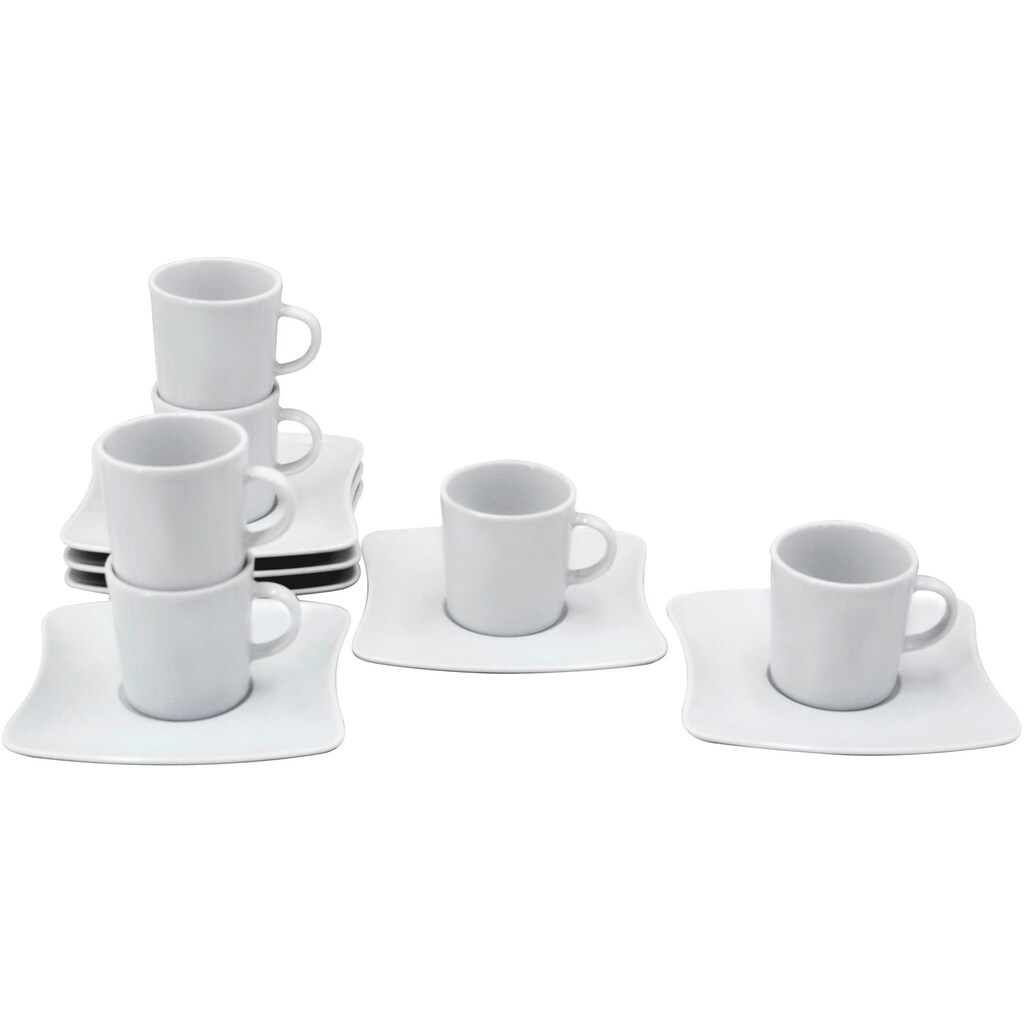 Retsch Arzberg Espressotasse »SANDY«, (Set, 12 tlg., 12teilig), Klassisches Espressotassen Set - Made in Germany