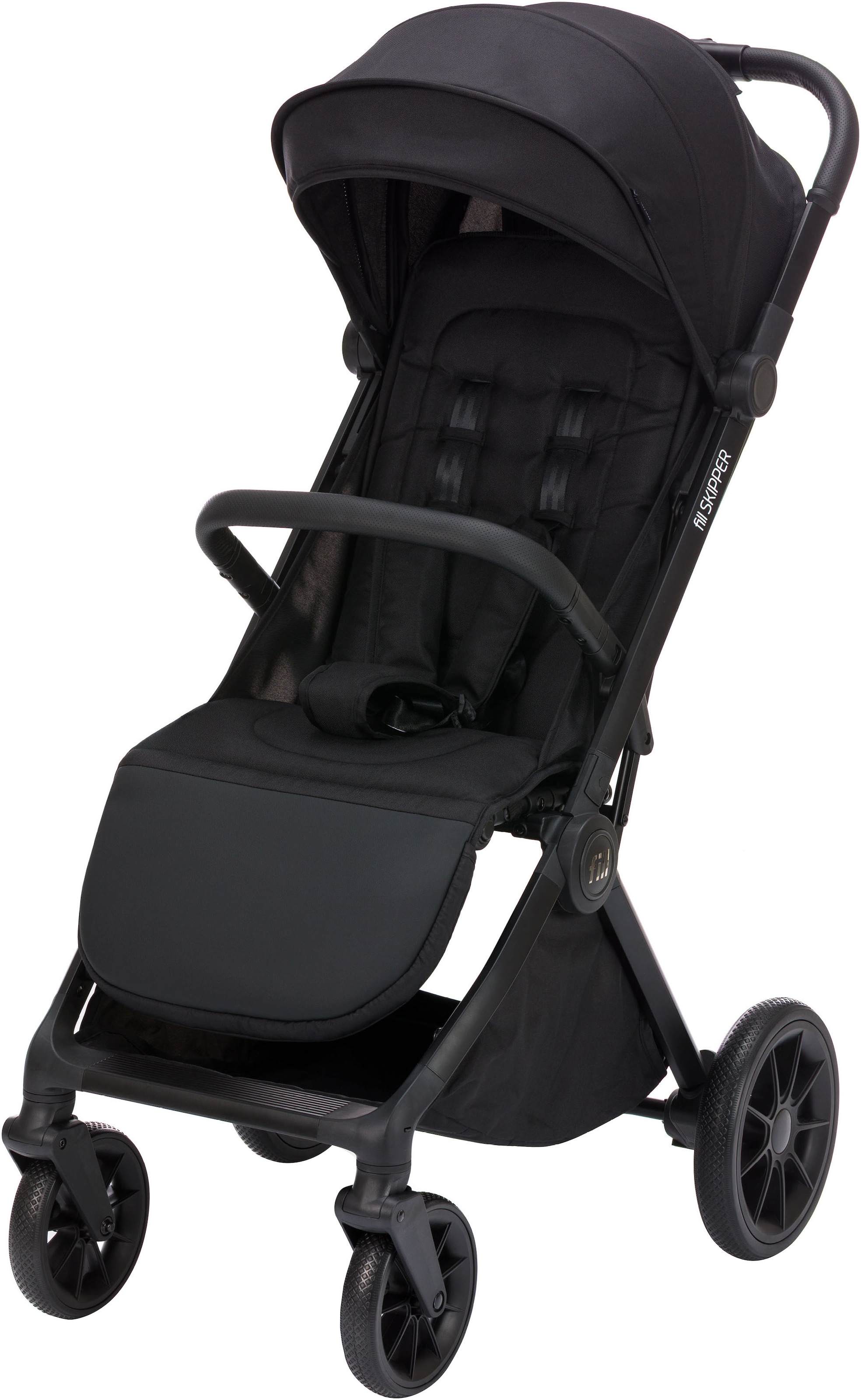FILLIKID Kinder Kinder-Buggy "Skipper", schwarz, Aluminium, Polyester, Stahl, Kinderwagen, Gewicht ca. 8,9 kg