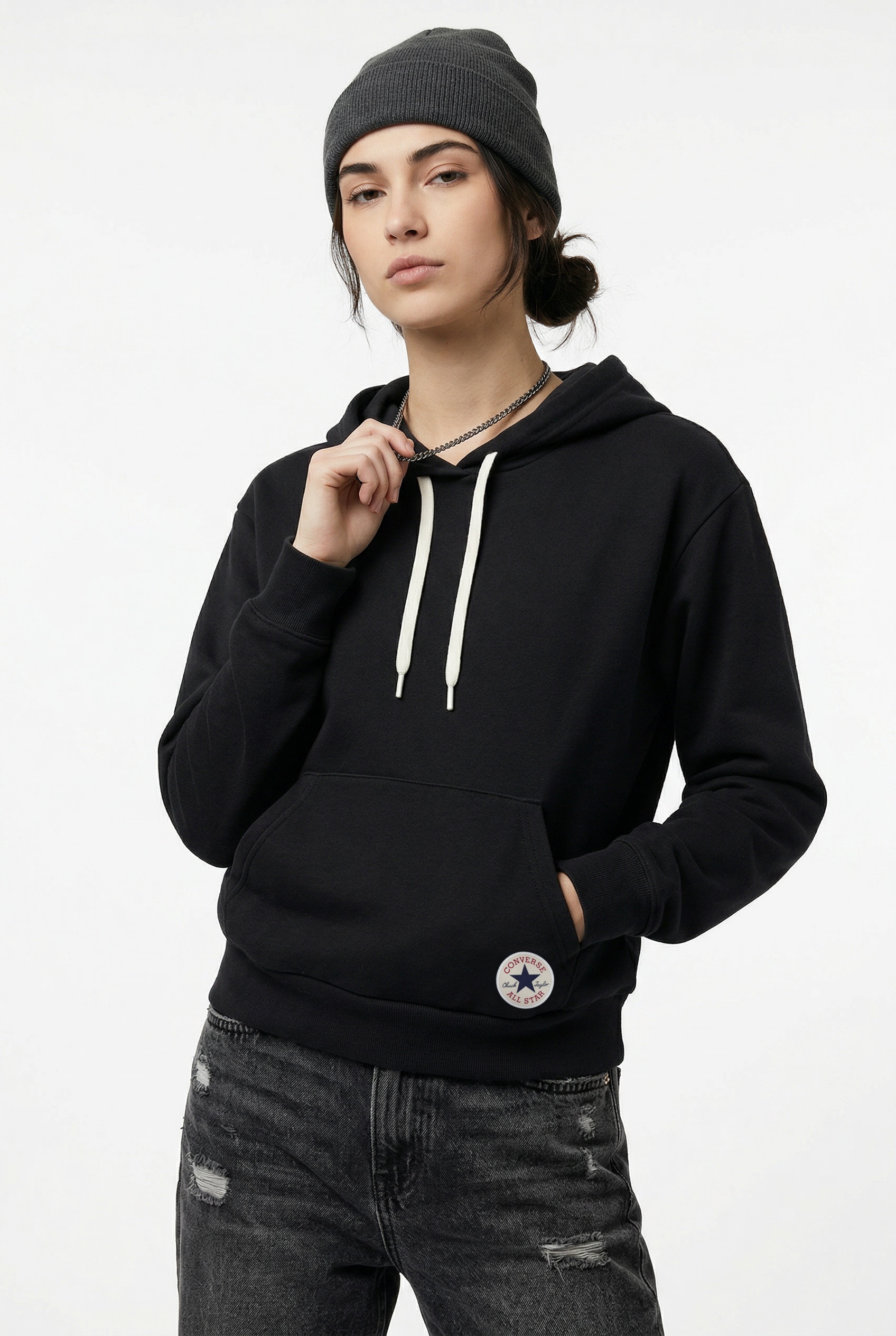 Converse Kapuzensweatshirt "CHUCK PATCH HOODIE", mit Kapuze, Langarm, aus Baumwolle und Polyester