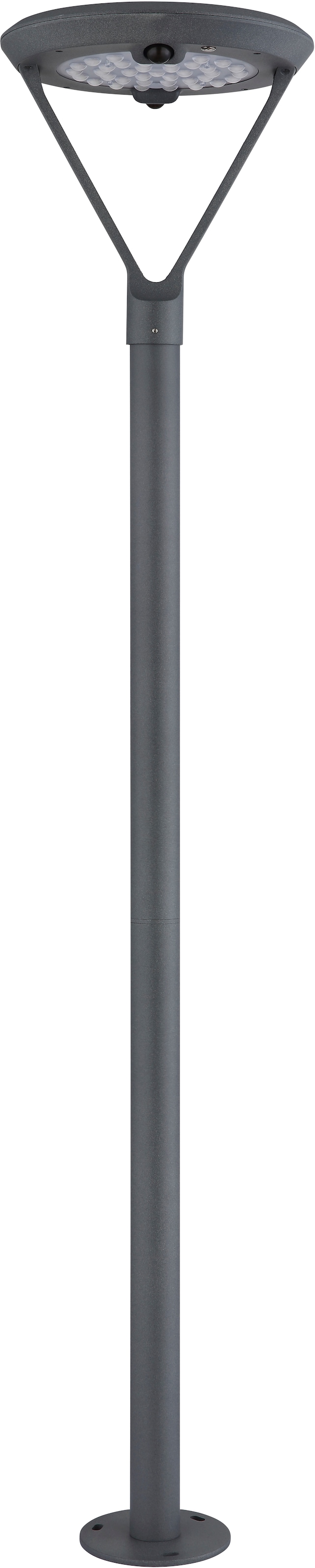 GLOBO LIGHTING LED Solarleuchte »SOLARLEUCHTE ALUMINIUM DRUCKGUSS GRAU, 1XLED« LED-Modul 1 Stk. Warmweiß