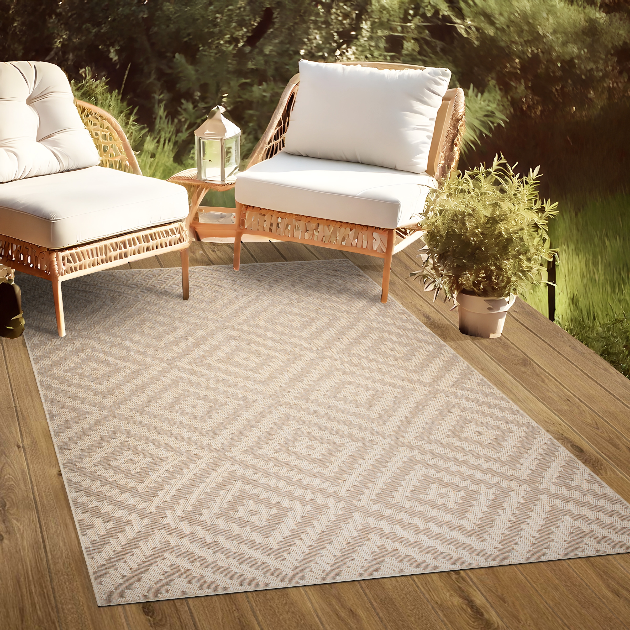 my home Teppich »Cordoba auch als Läufer erhältlich«, rechteckig, 3 mm Höhe, In- und Outdoor geeignet, Sisal-Optik, Wetterfest & UV-beständig, Boho