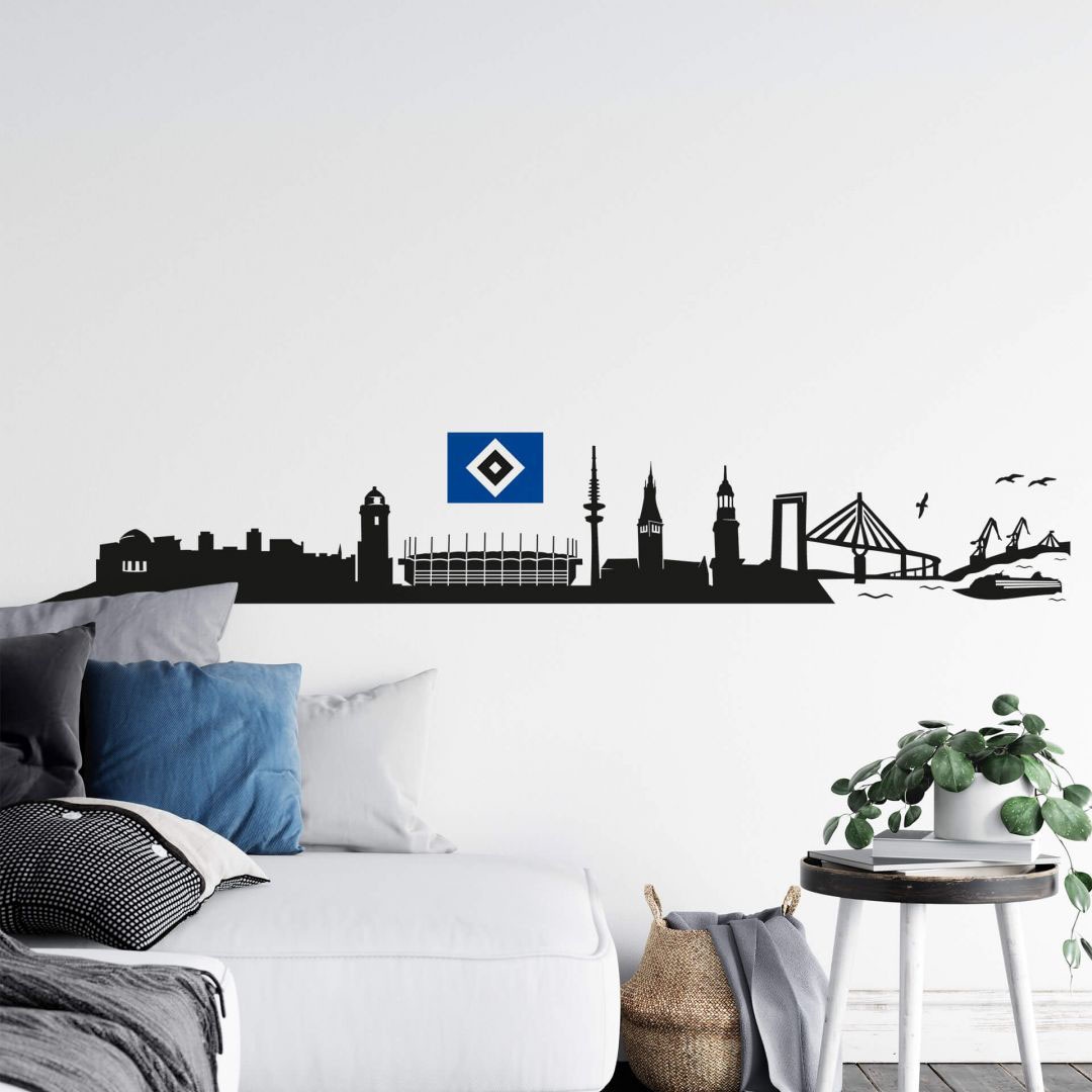 Wall-Art Wandtattoo »Hamburger SV Skyline Logo Hsv«, selbstklebend, entfernbar