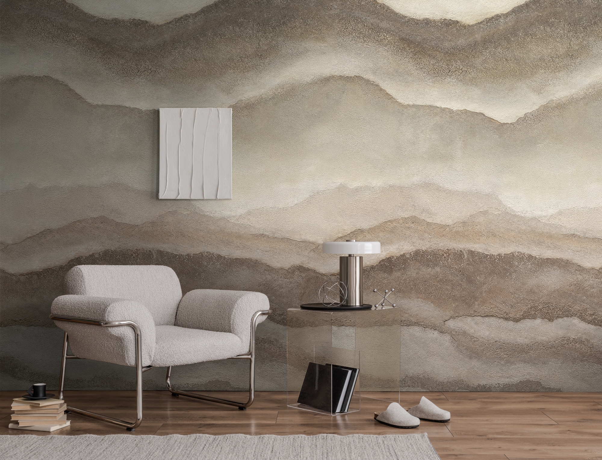 living walls Fototapete "The Wall 4 Structures – Sanfte Marmorlandschaft Vlies-Fototapete" Steinoptik matt naturalistisch leicht strukturiert Sanfte Marmorlandschaft mit atmosphärischer Tiefe