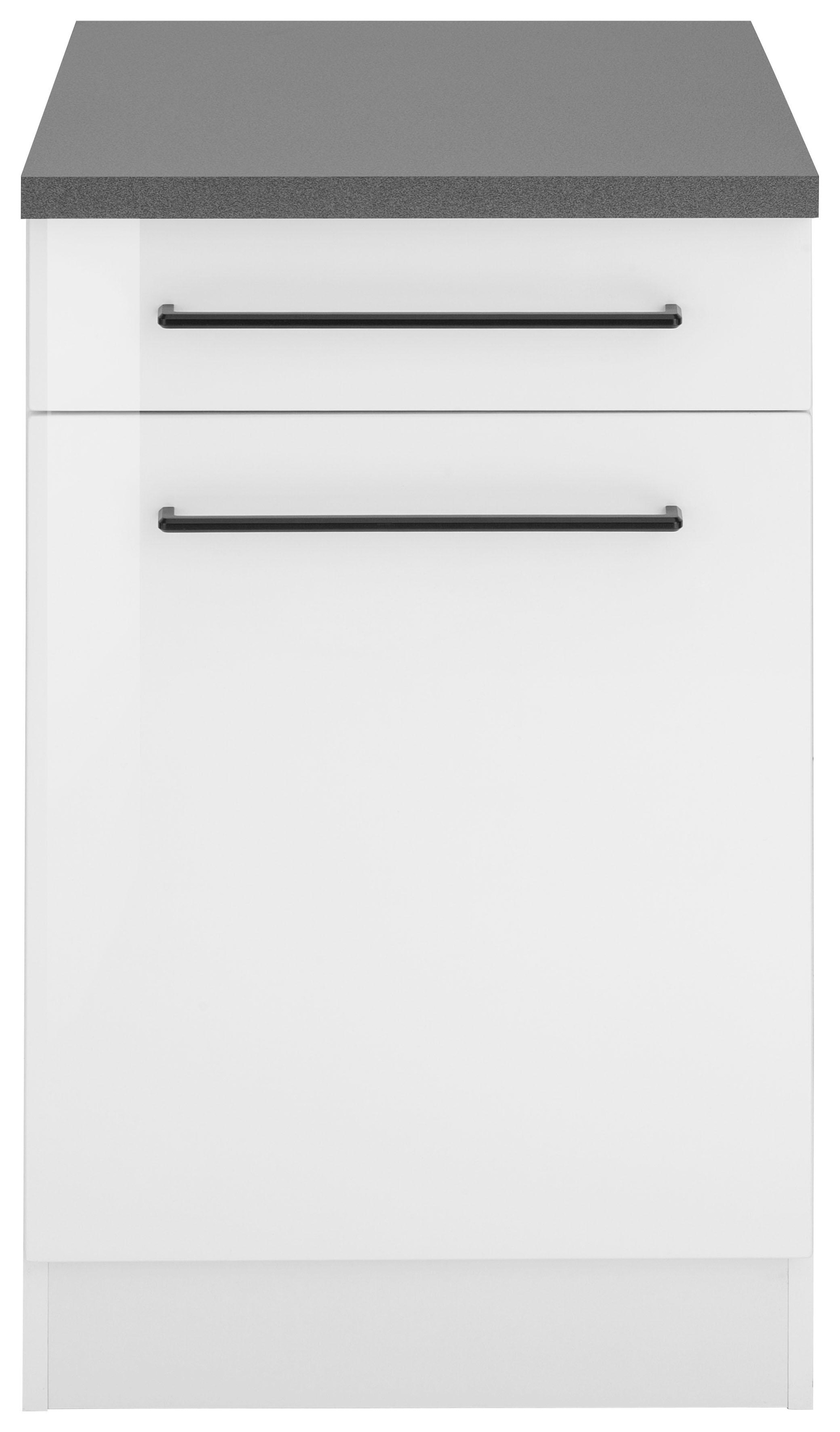 KOCHSTATION Unterschrank »KS-Tulsa«, 50 cm breit, 1 Tür, 1 Schubkasten, schwarzer Metallgriff, MDF Front