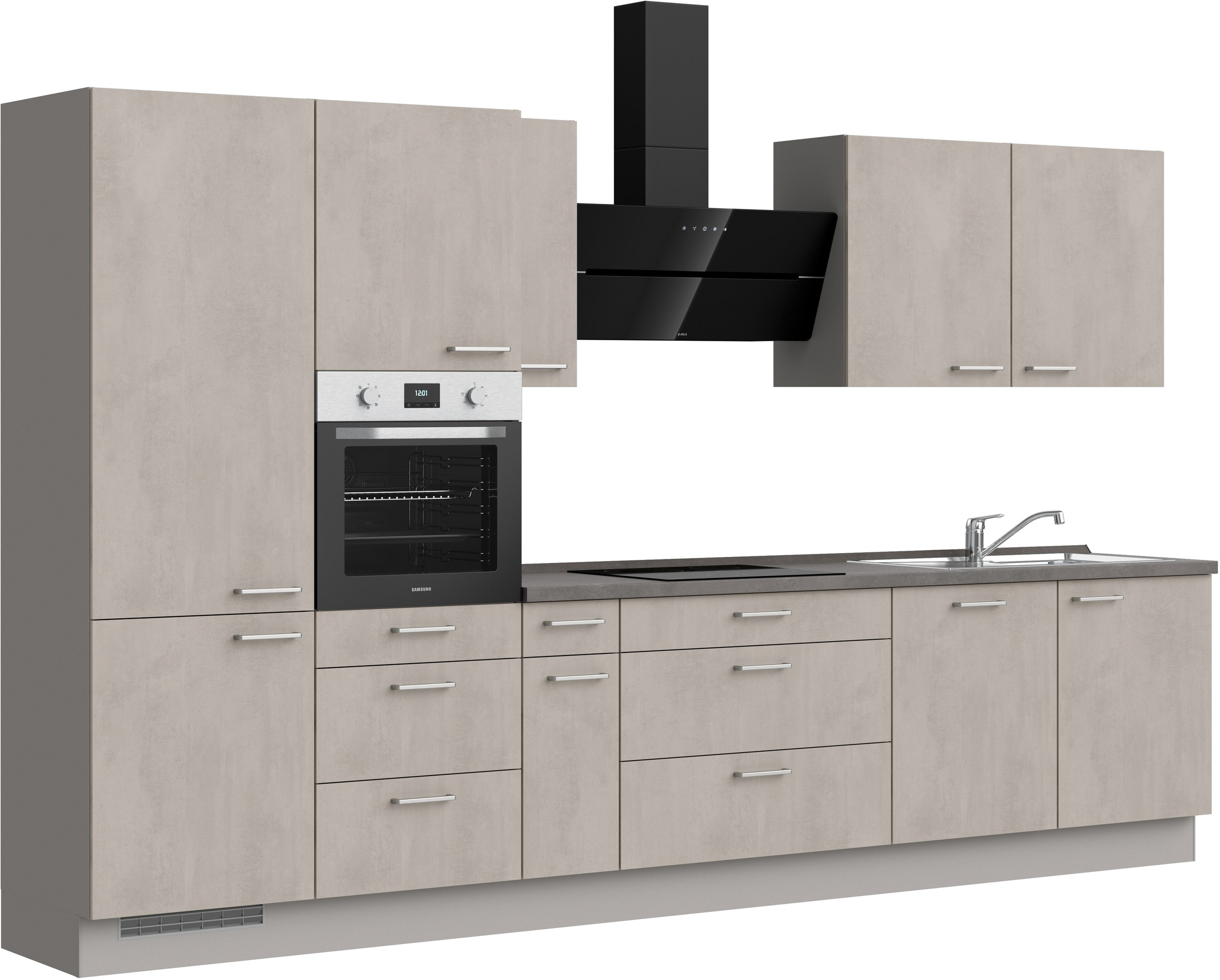 nobilia® Küchenzeile »"Riva II"«, vormontiert, Ausrichtung wählbar, Breite 360 cm, wahlw. mit E-Geräten
