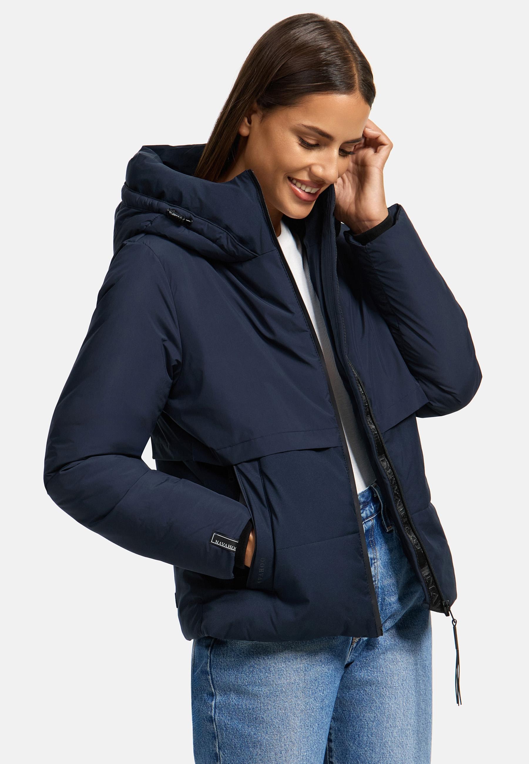 Navahoo Steppjacke »Liebesküken XIV«, mit Kapuze, modische Damen Winterjacke mit Fleece-Innenfutter