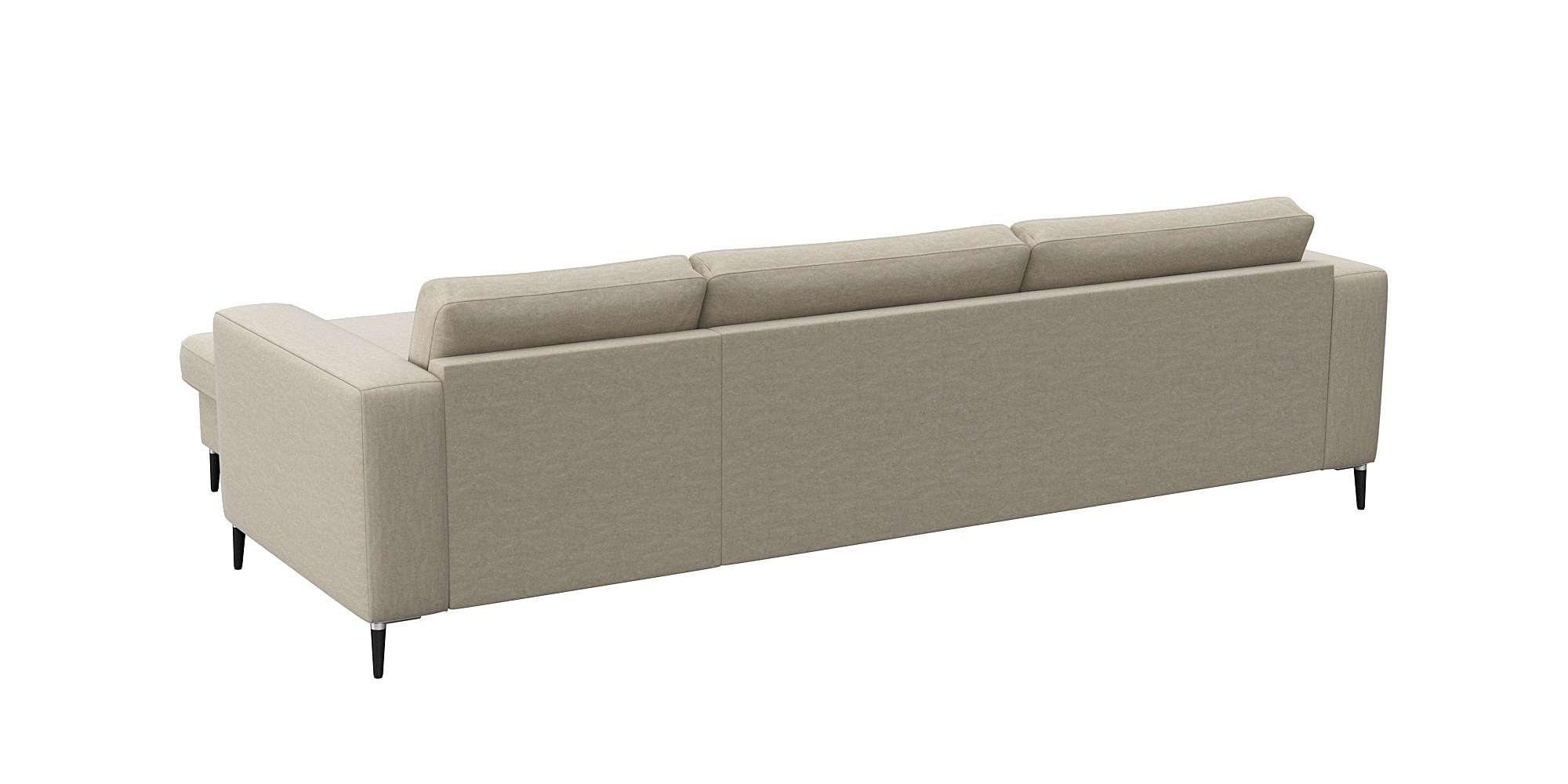 FLEXLUX Ecksofa »Fiore, superbequemer Sitzkomfort durch Kaltschaum im Sitz, L-Form«, breite Armlehnen, Füße Alu+schwarz