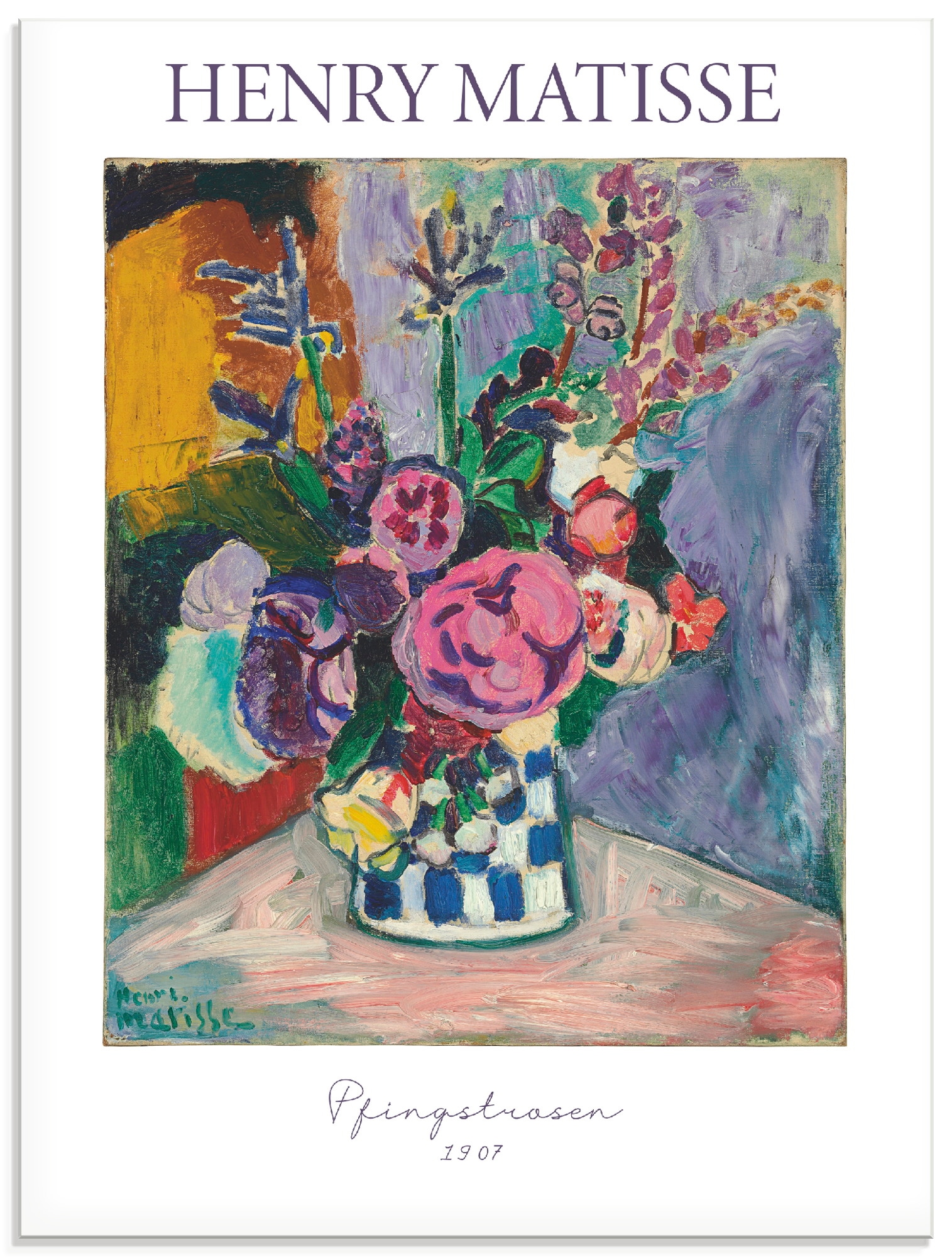 Artland Glasbild "Pfingstrosen. 1907" Arrangements 1 Stk. tlg. in verschiedenen Größen