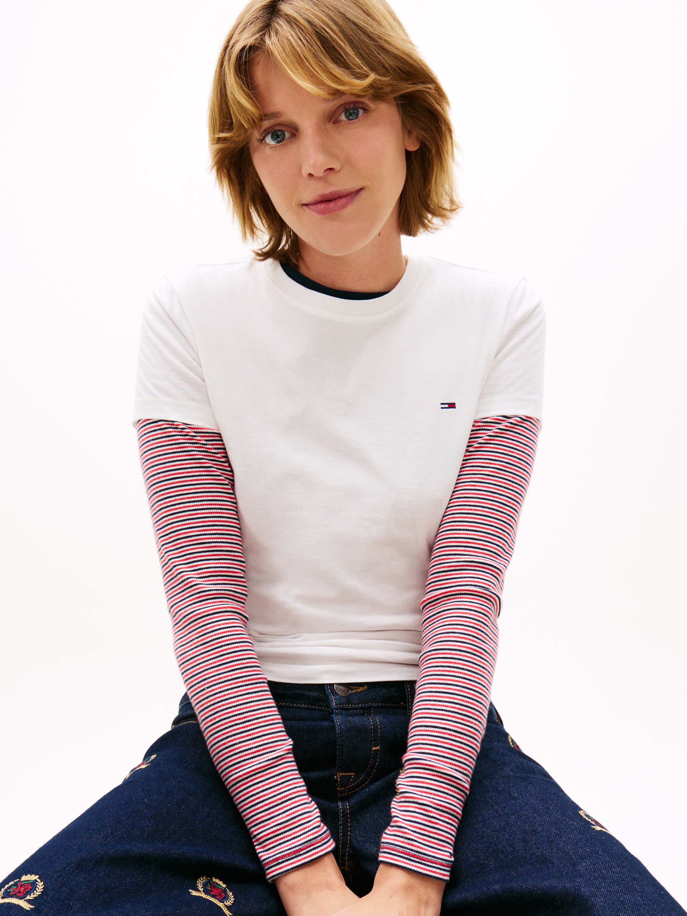 Thumbnail - Tommy Jeans Kurzarmshirt "TJW SLIM C-NECK TEE", mit Logo-Stickerei