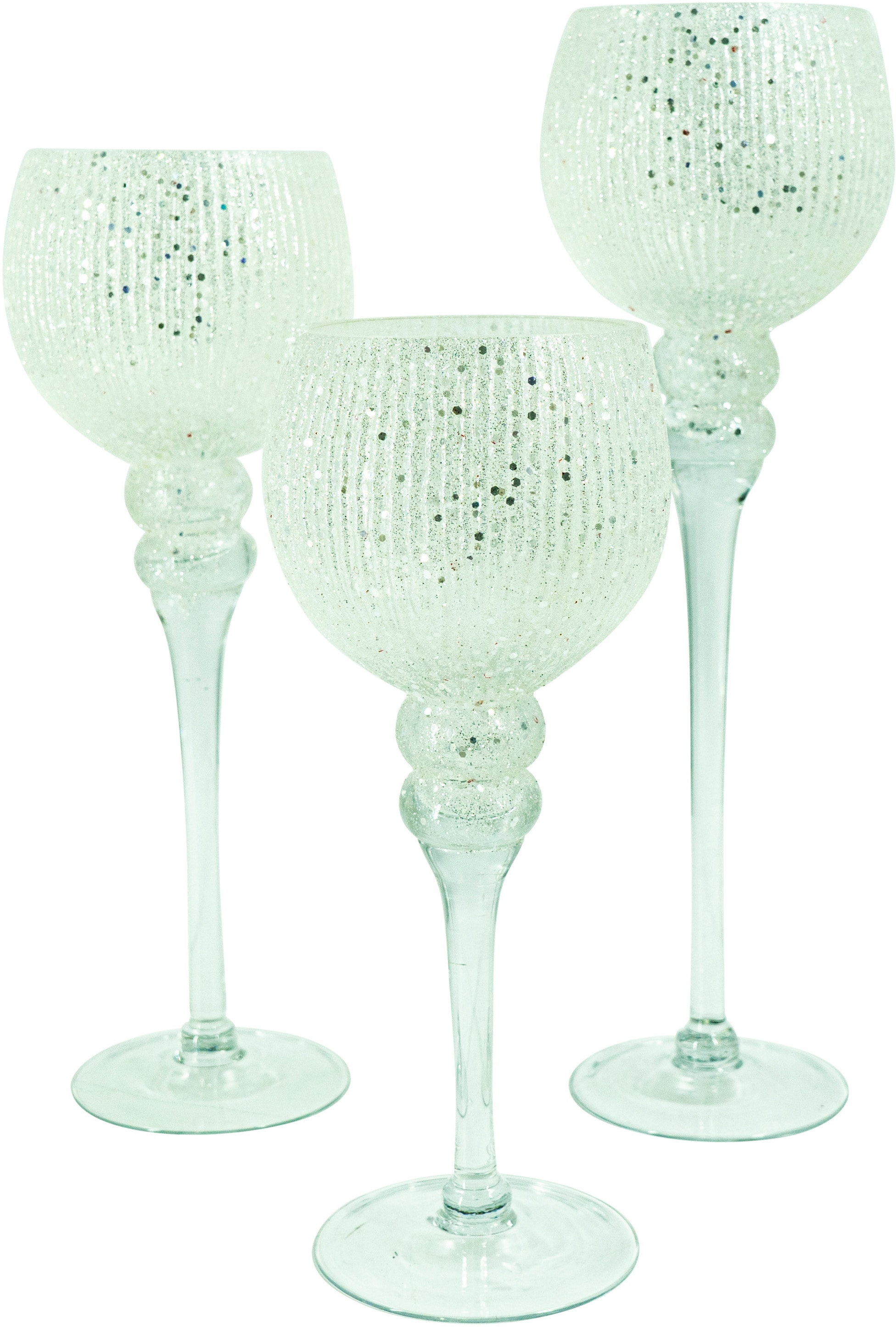 NOOR LIVING Kerzenhalter »Florenz, Weihnachtsdeko«, (Set, 3 St.), aus Glas