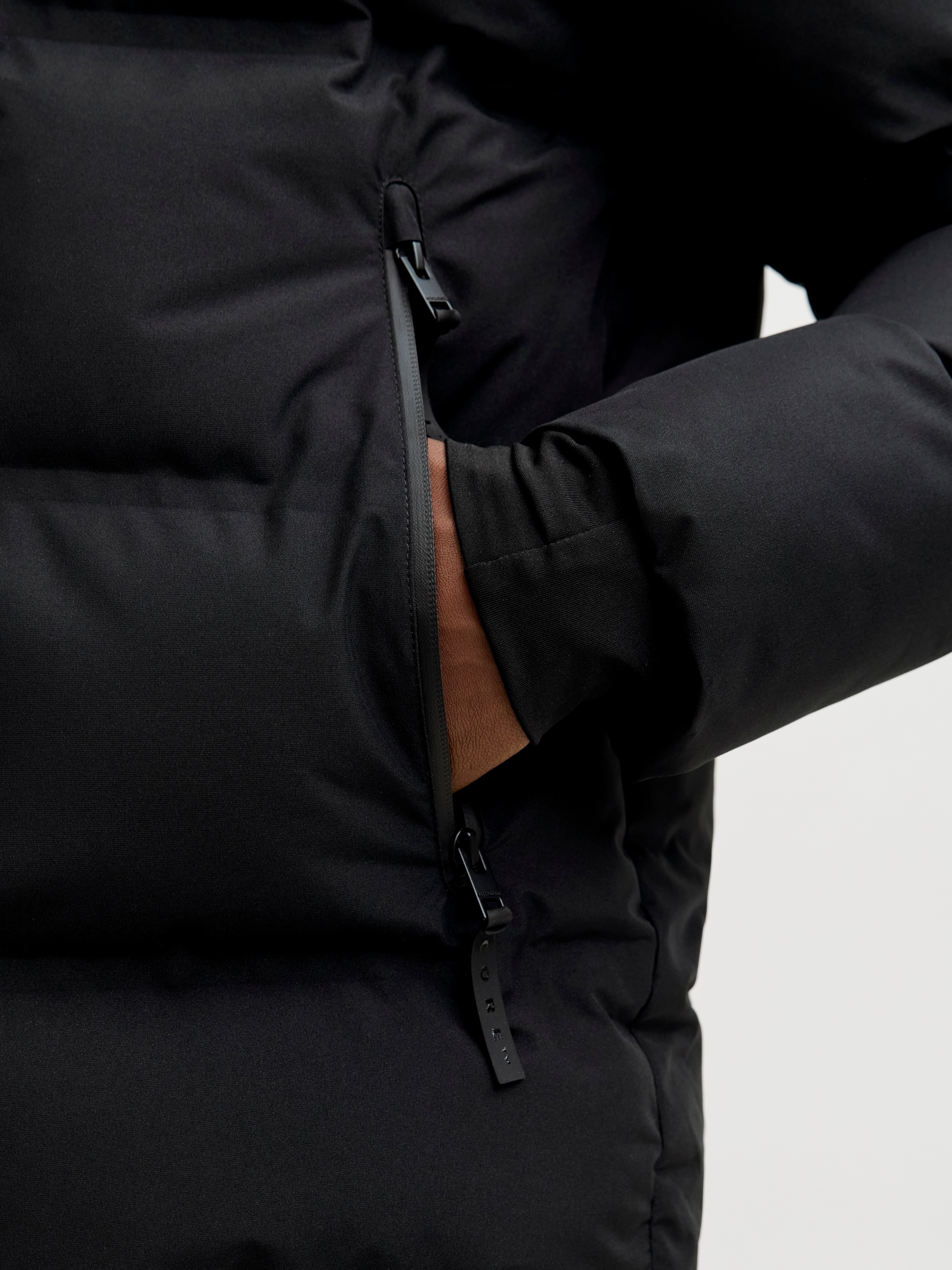 Steppjacke JACK & JONES "JCOFUSION PUFFER JACKET", Herren, Gr. S, schwarz, Web, Obermaterial: 100% Polyester, unifarben, normal, Rippbündchen, Jacken Steppjacke 3