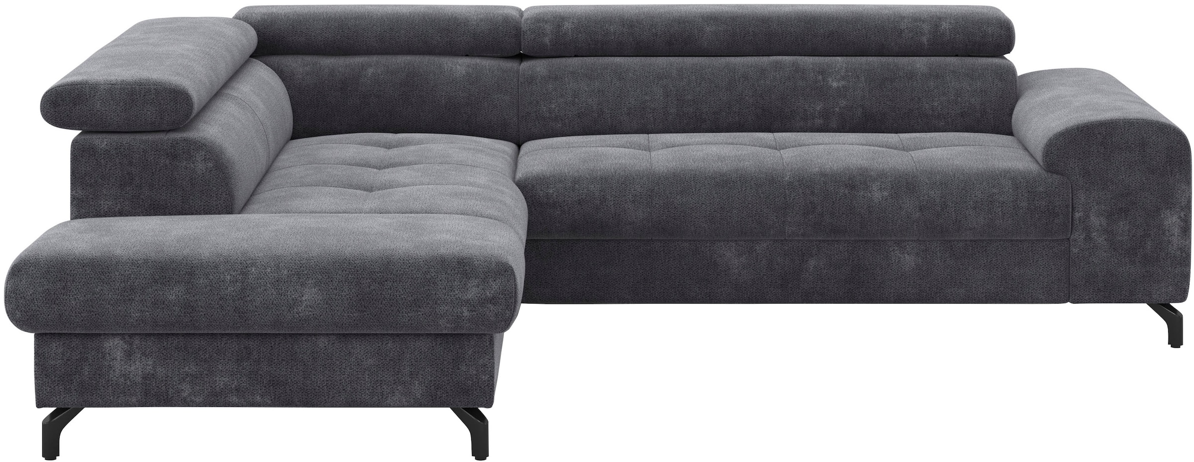 COTTA Ecksofa "Aura L-Form, B: 260 cm, inkl. Schlaffunktion, 3 verstellbare" Kopfteile, extra Bettkasten, Fußhöhe 12cm, Liegefläche 176x123cm