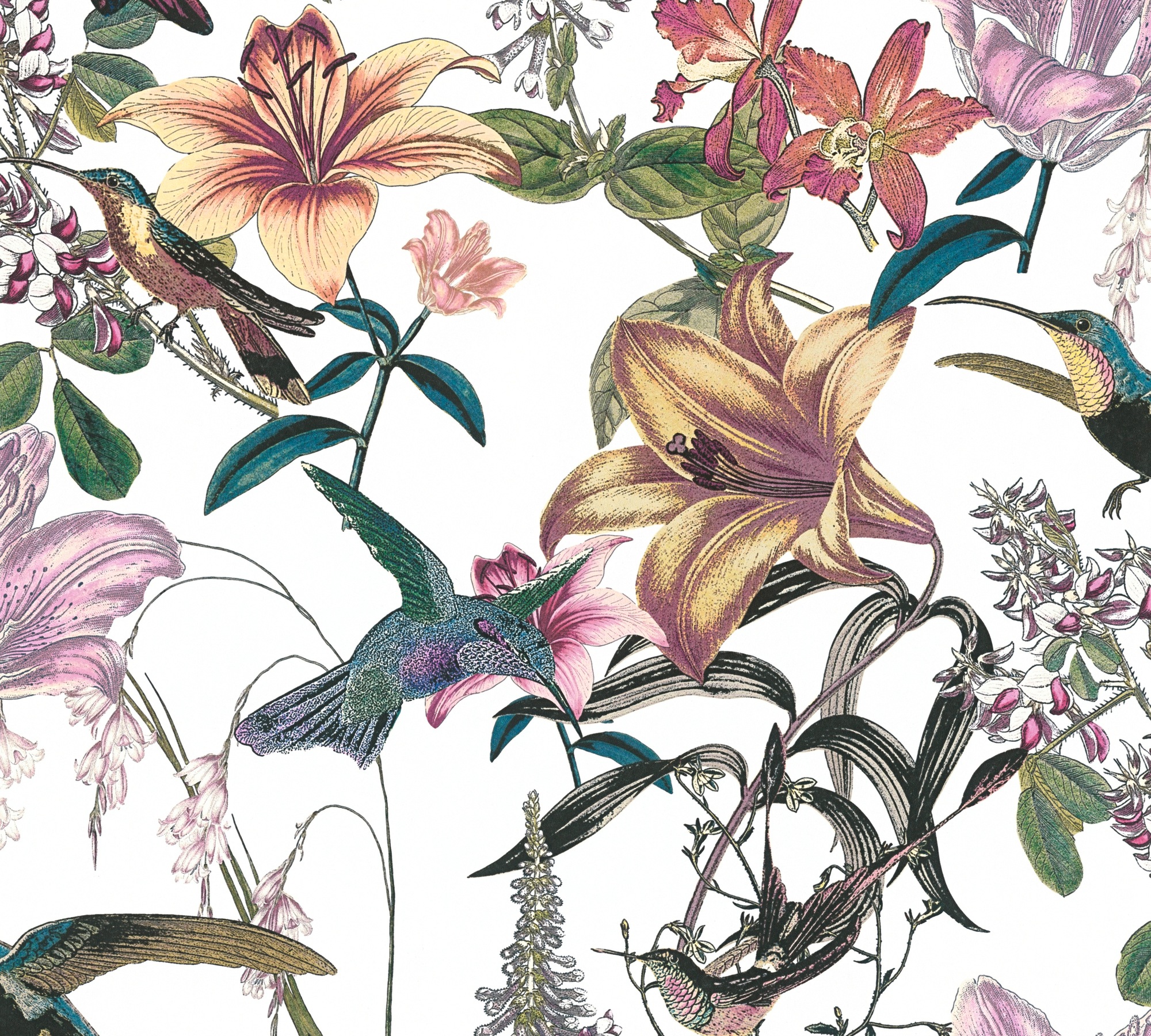Architects Paper Vliestapete "Jungle Chic", floral-botanisch-tropisch, Vogeltapete Tapete Blumen